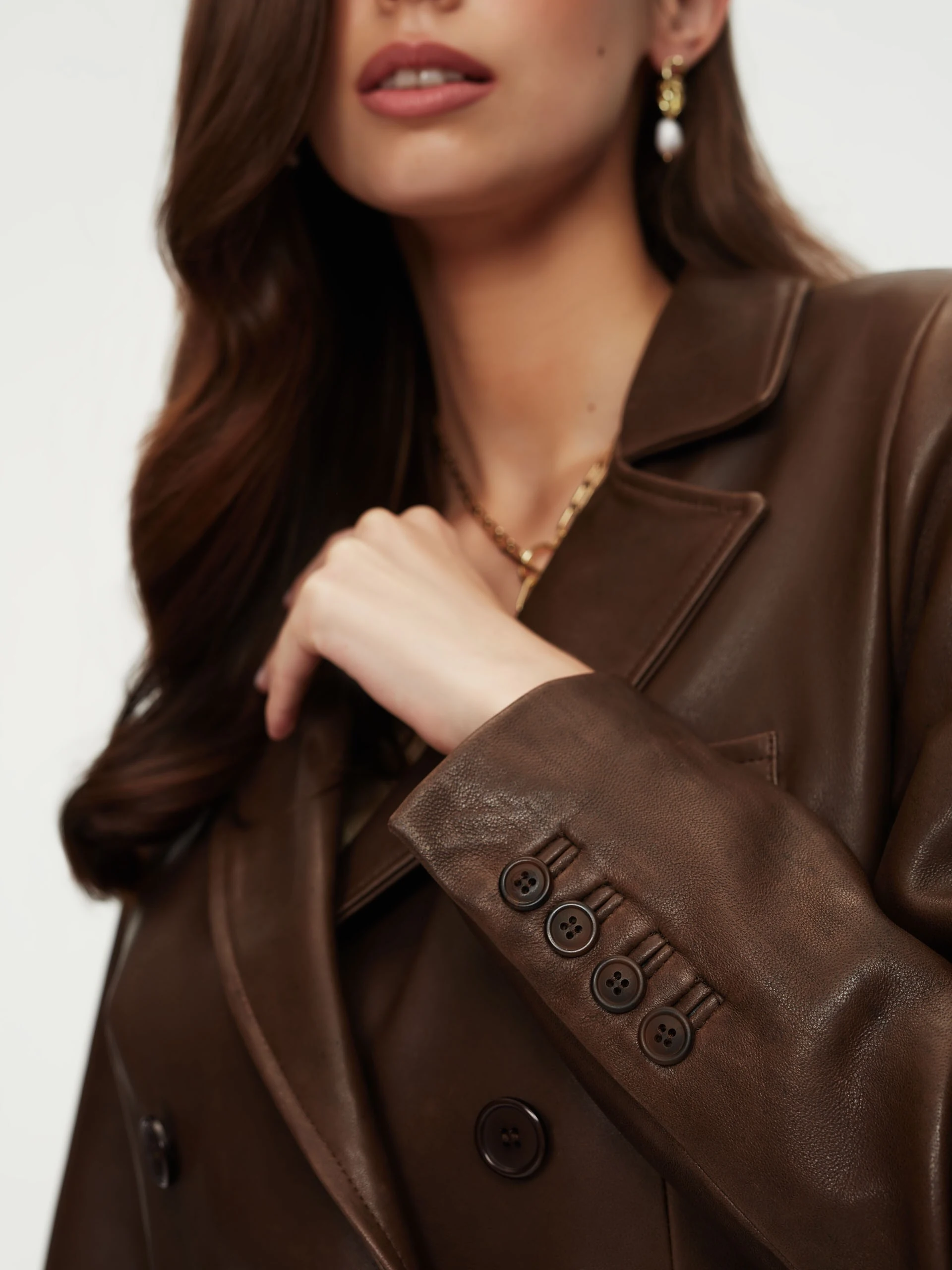 Brown leather jacket