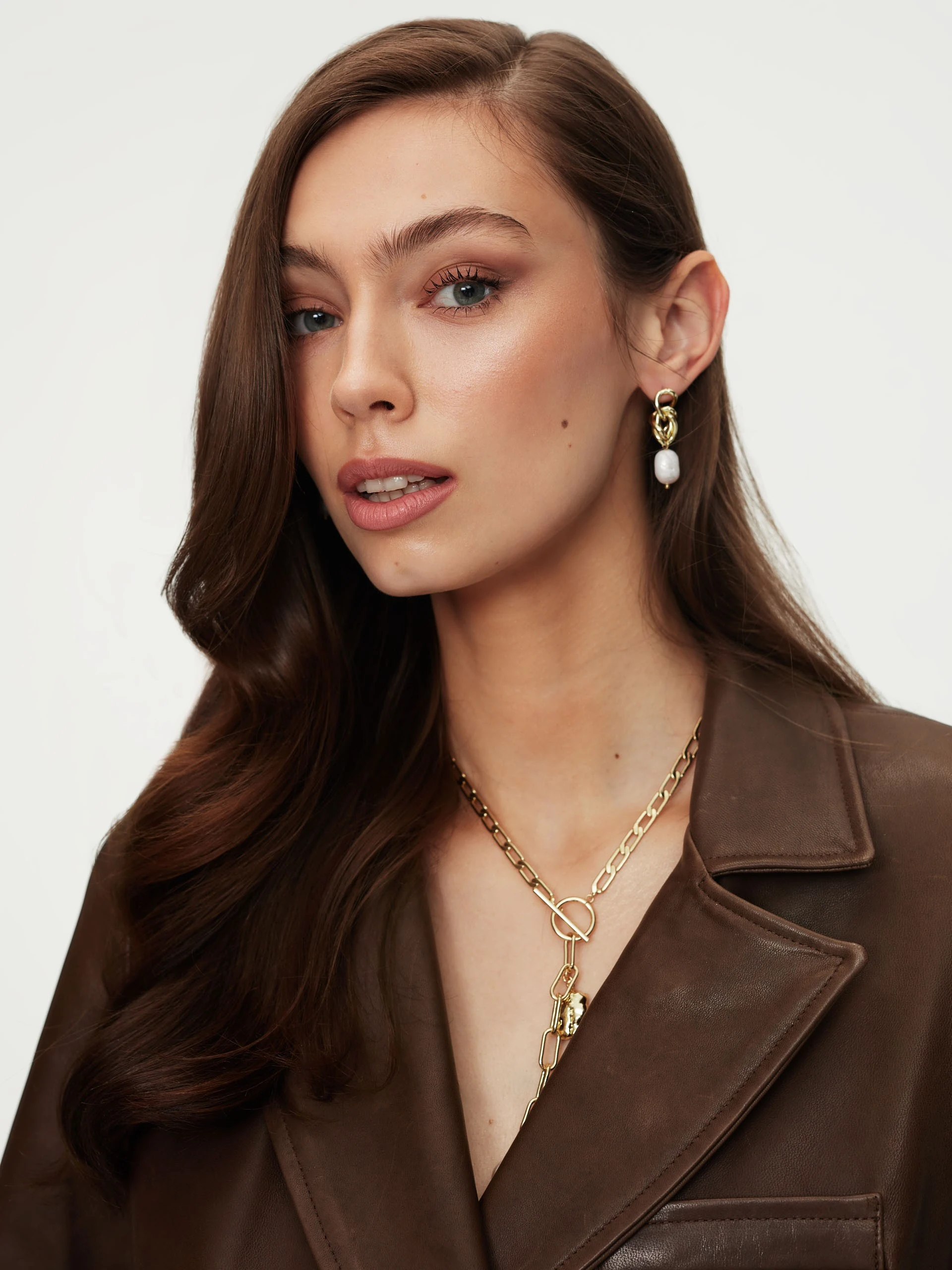 Brown leather jacket