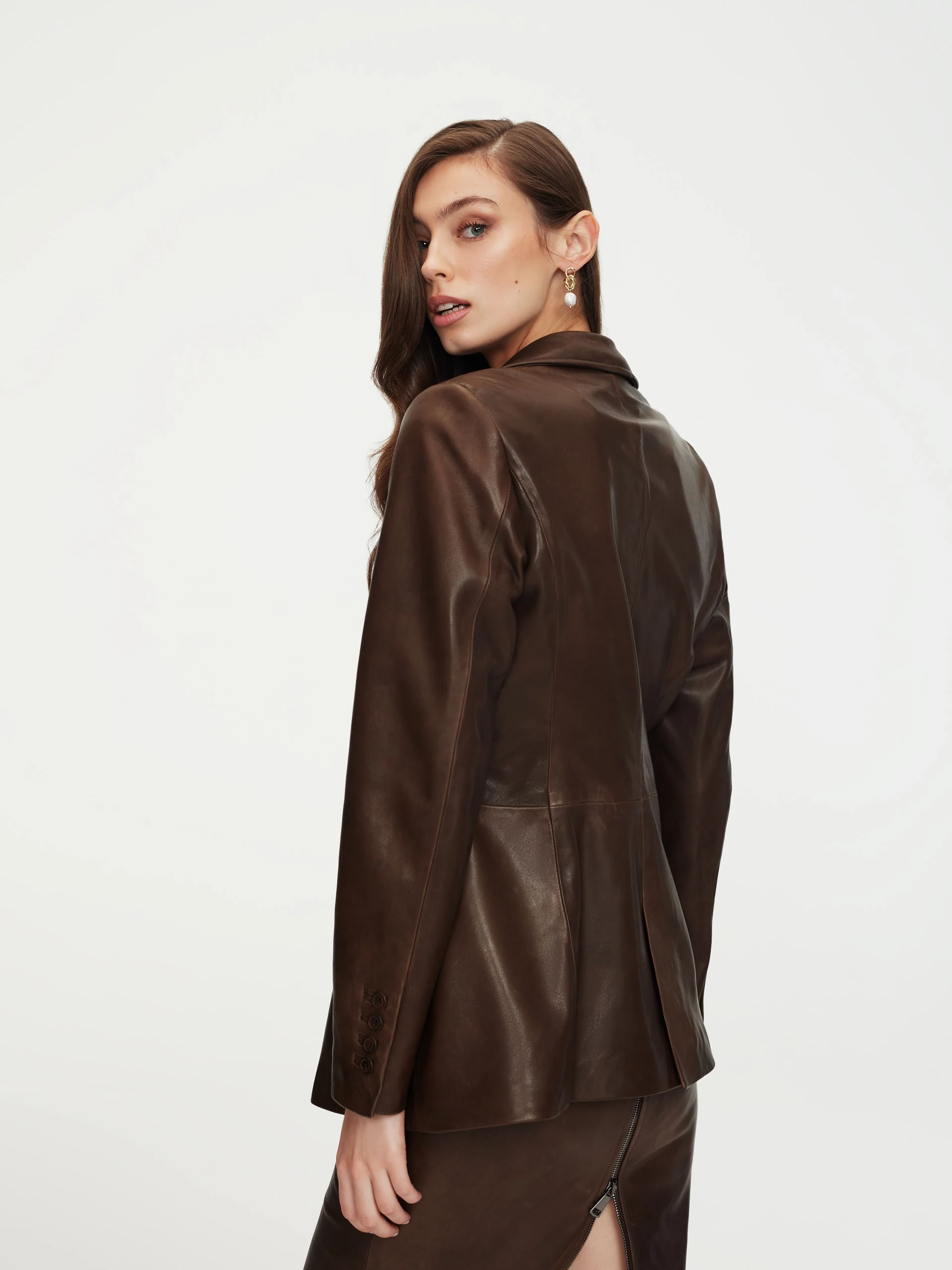 Brown leather jacket