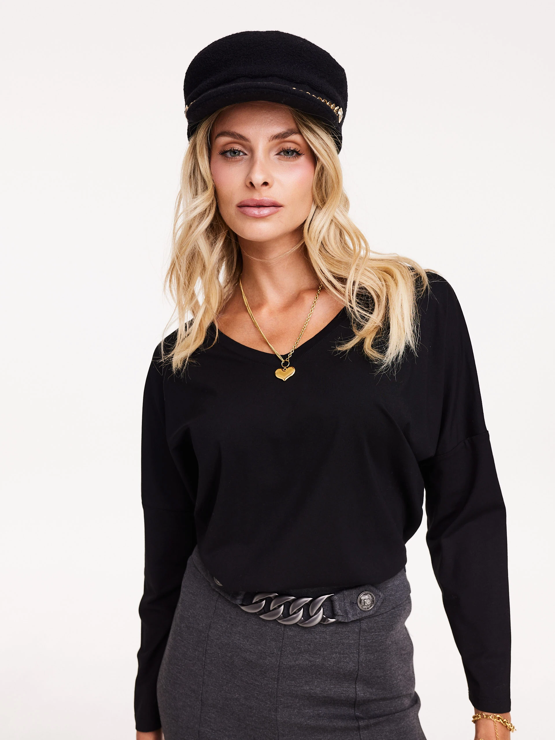 Black long sleeve blouse