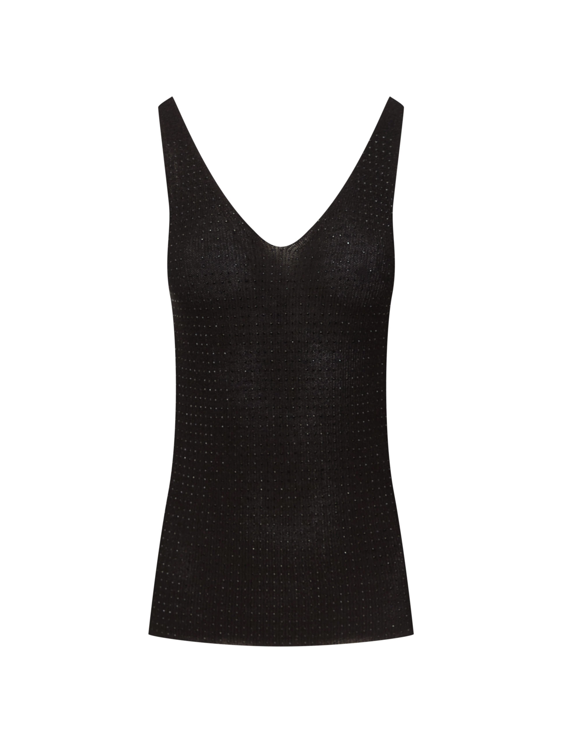 Black top in shiny fabric
