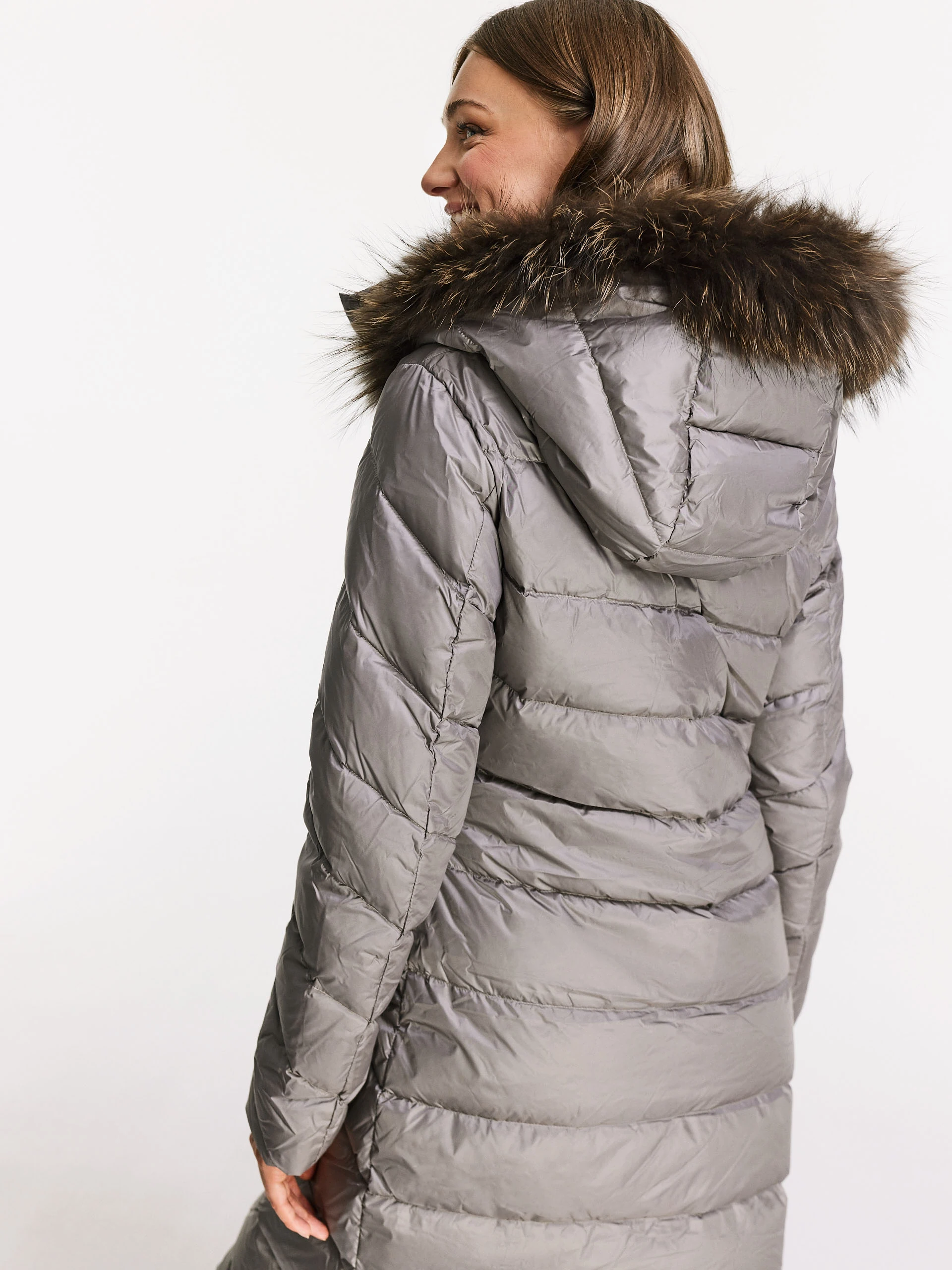 Silver hooded coat