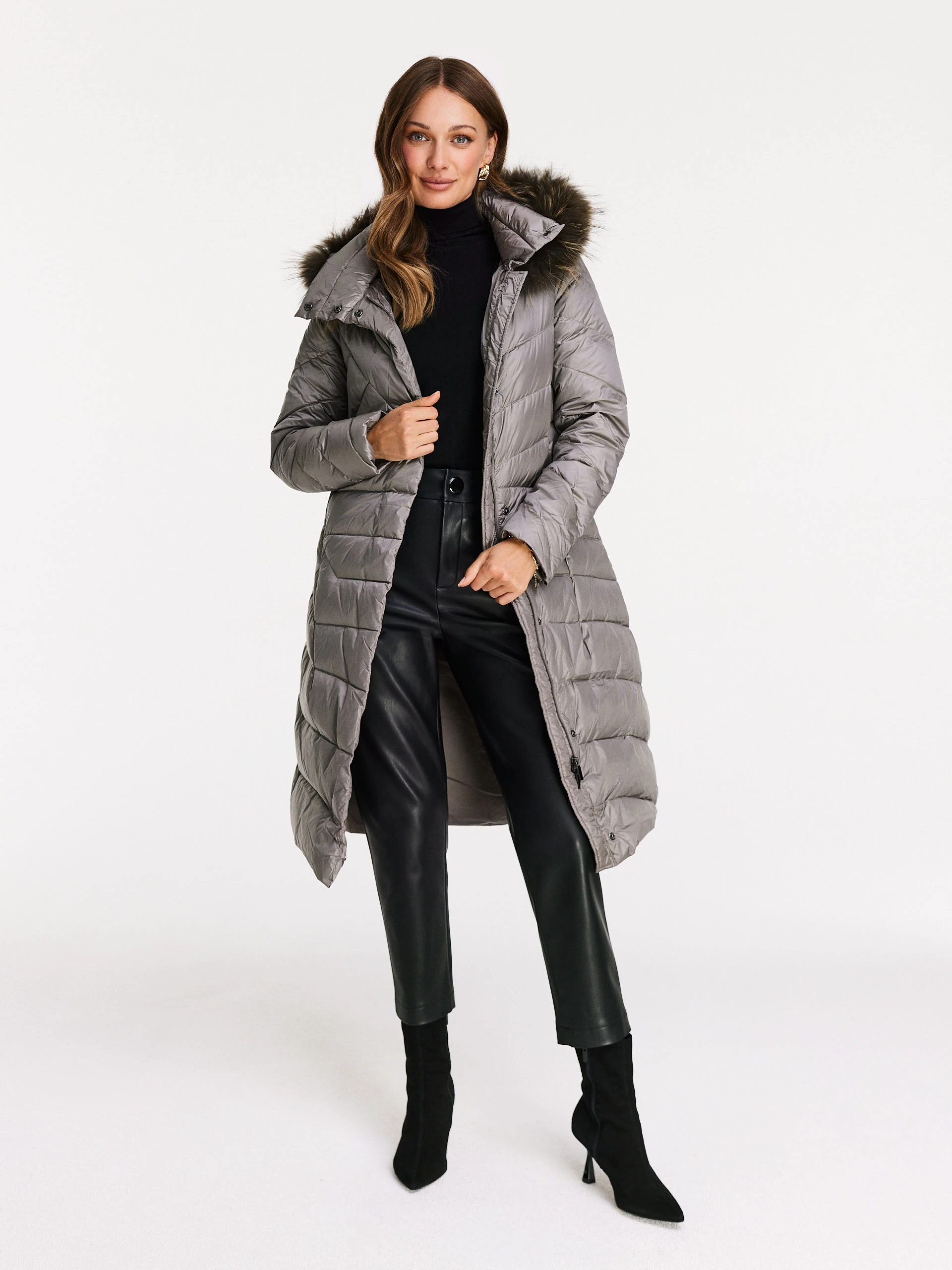 Silver hooded coat