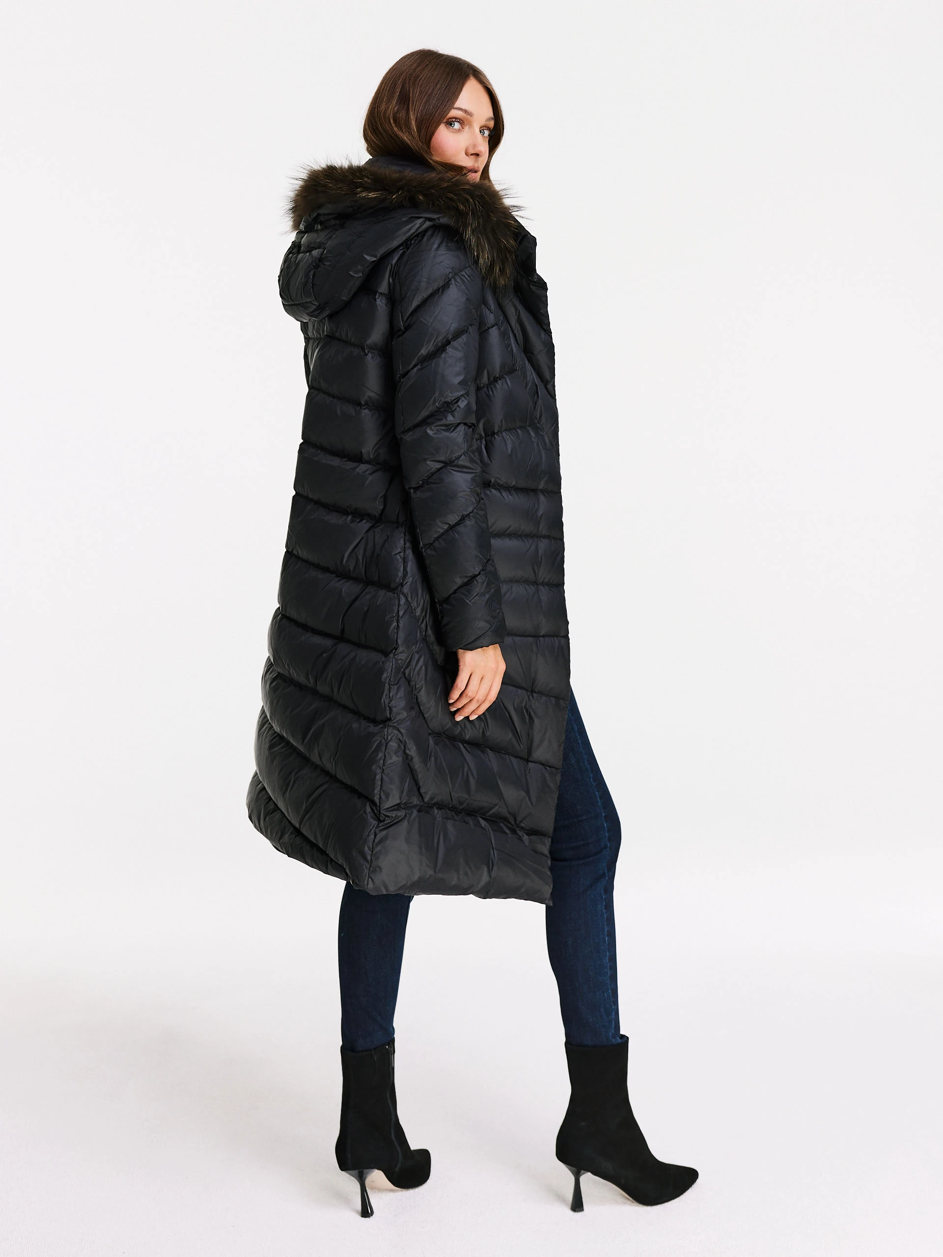 Black quilted coat