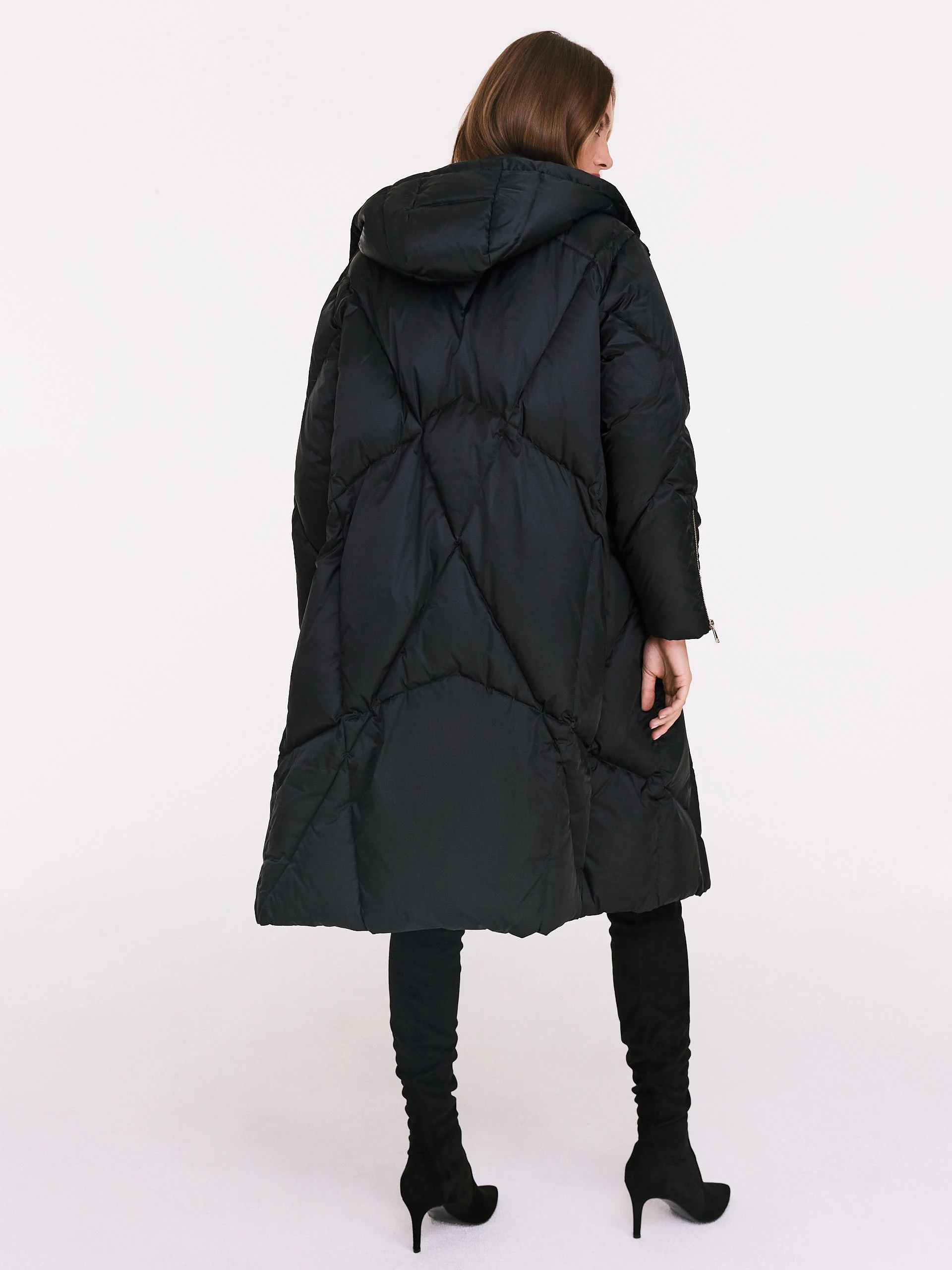 Black down coat with hood