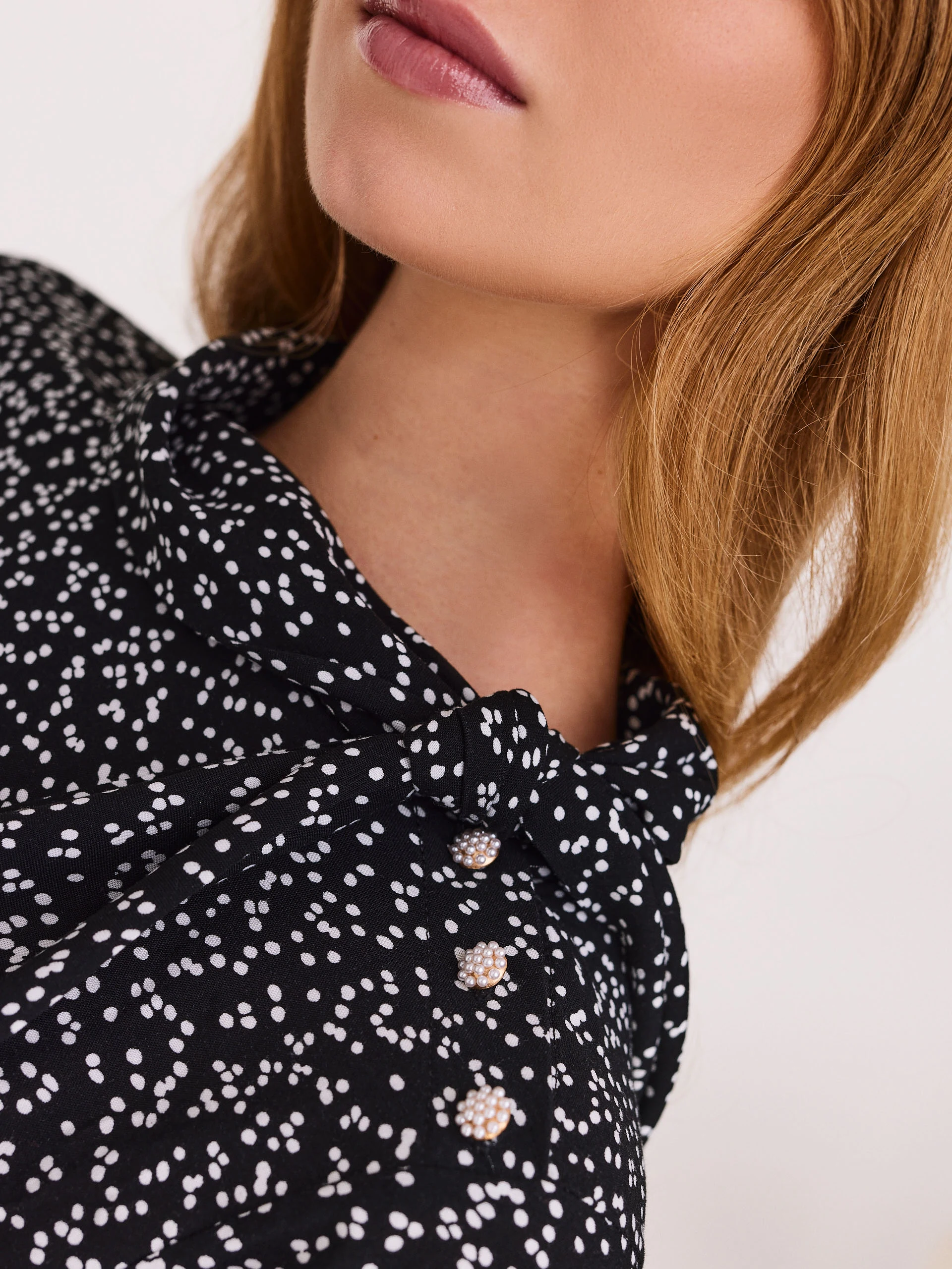 Patterned viscose midi dress