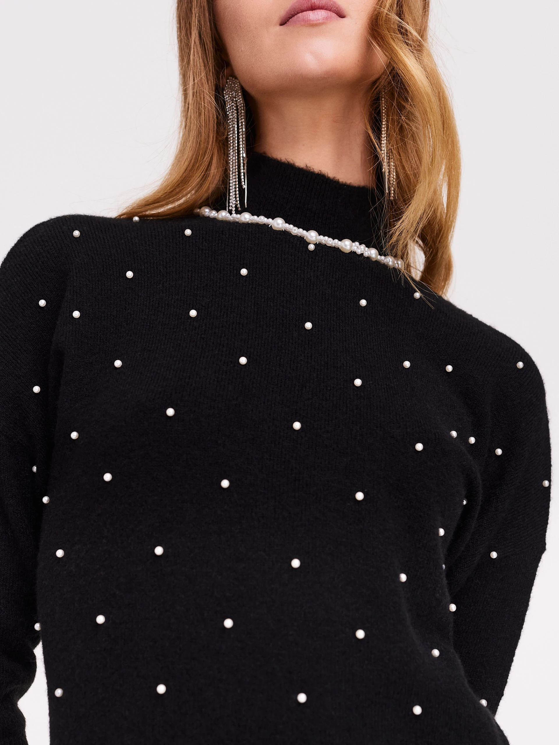Knitted dress with added wool