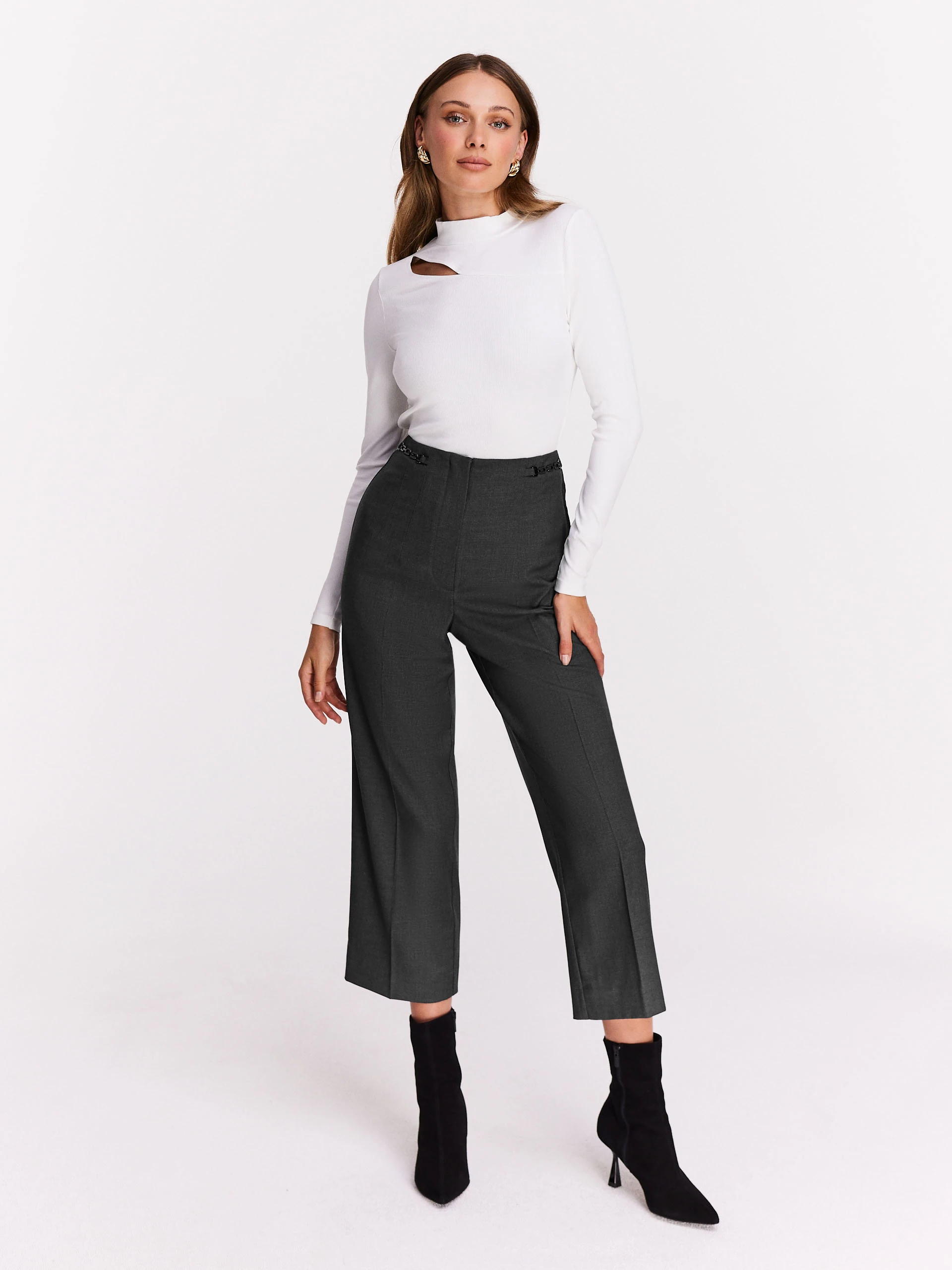 Grey culotte pants