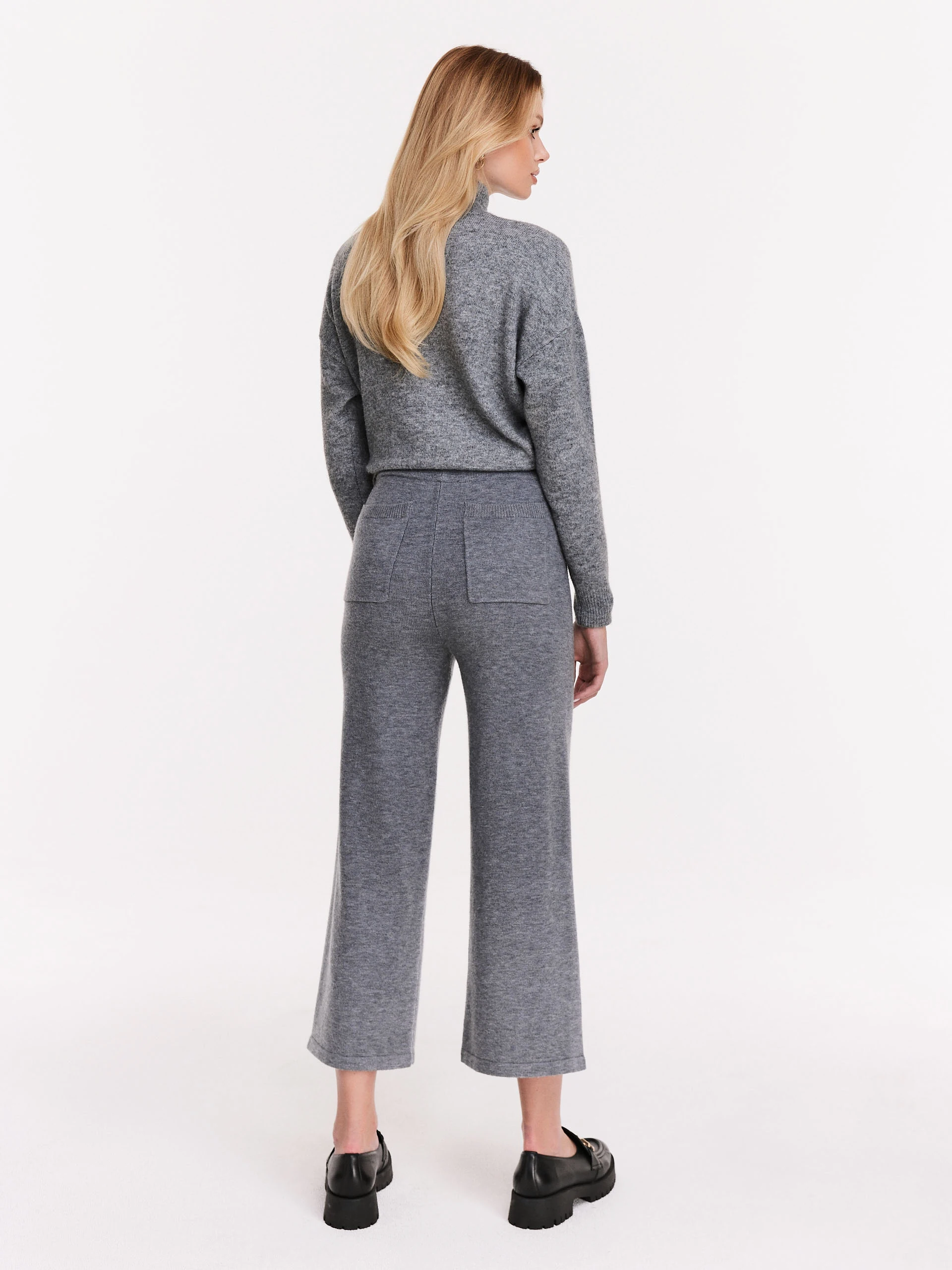 Merino wool blend culotte pants