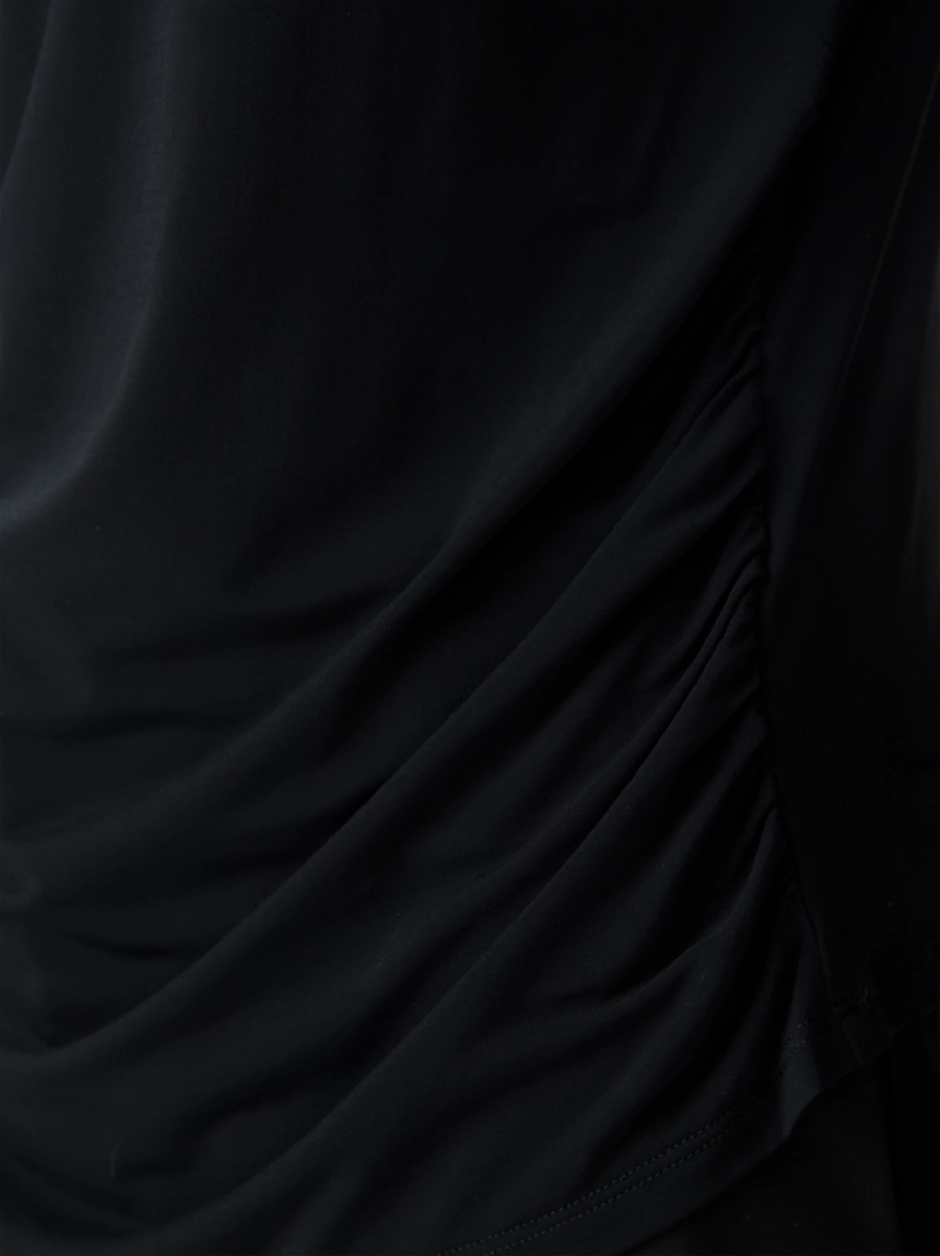 Black blouse with a cowl neckline