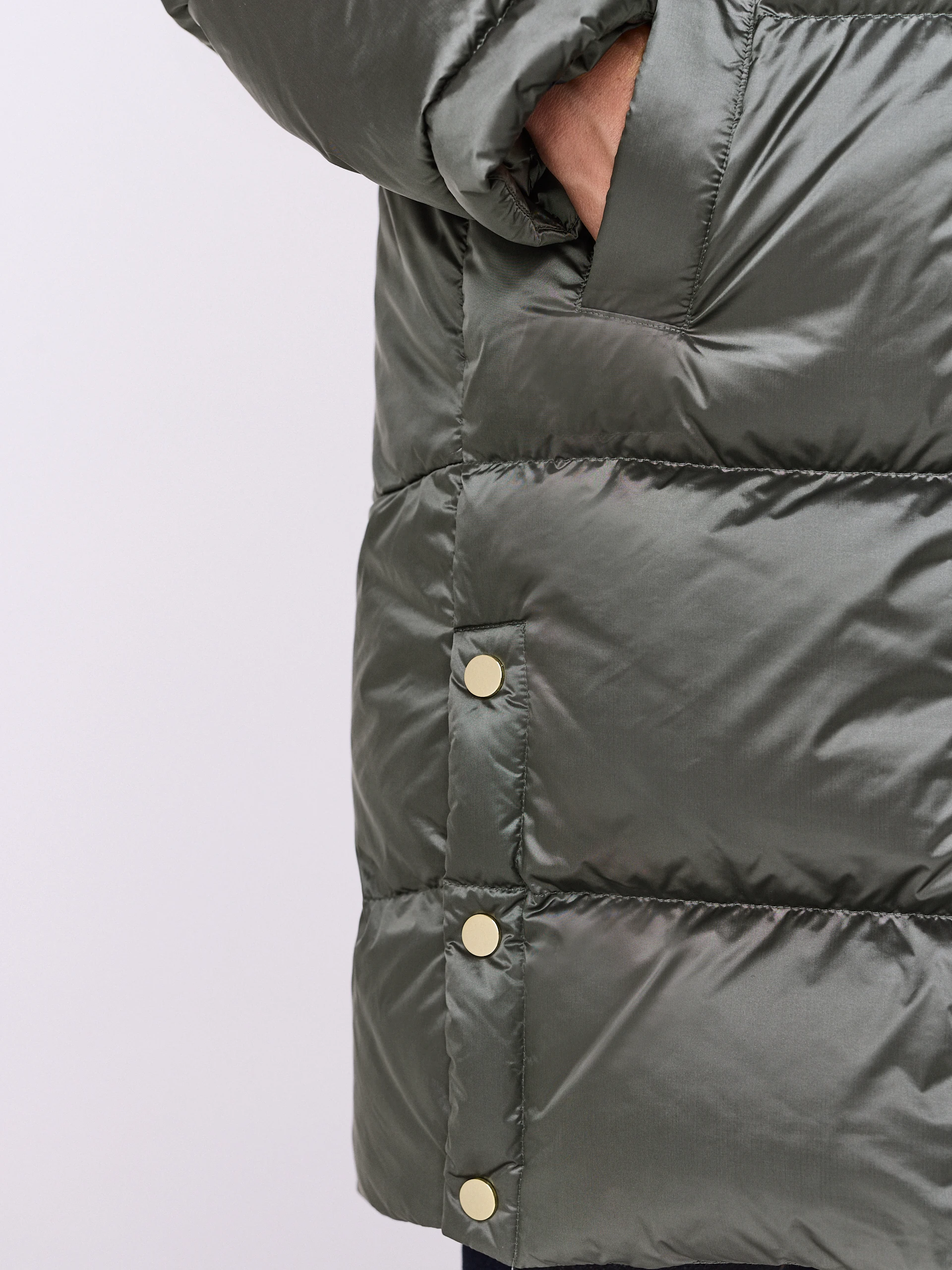 Graphite long jacket with duck down