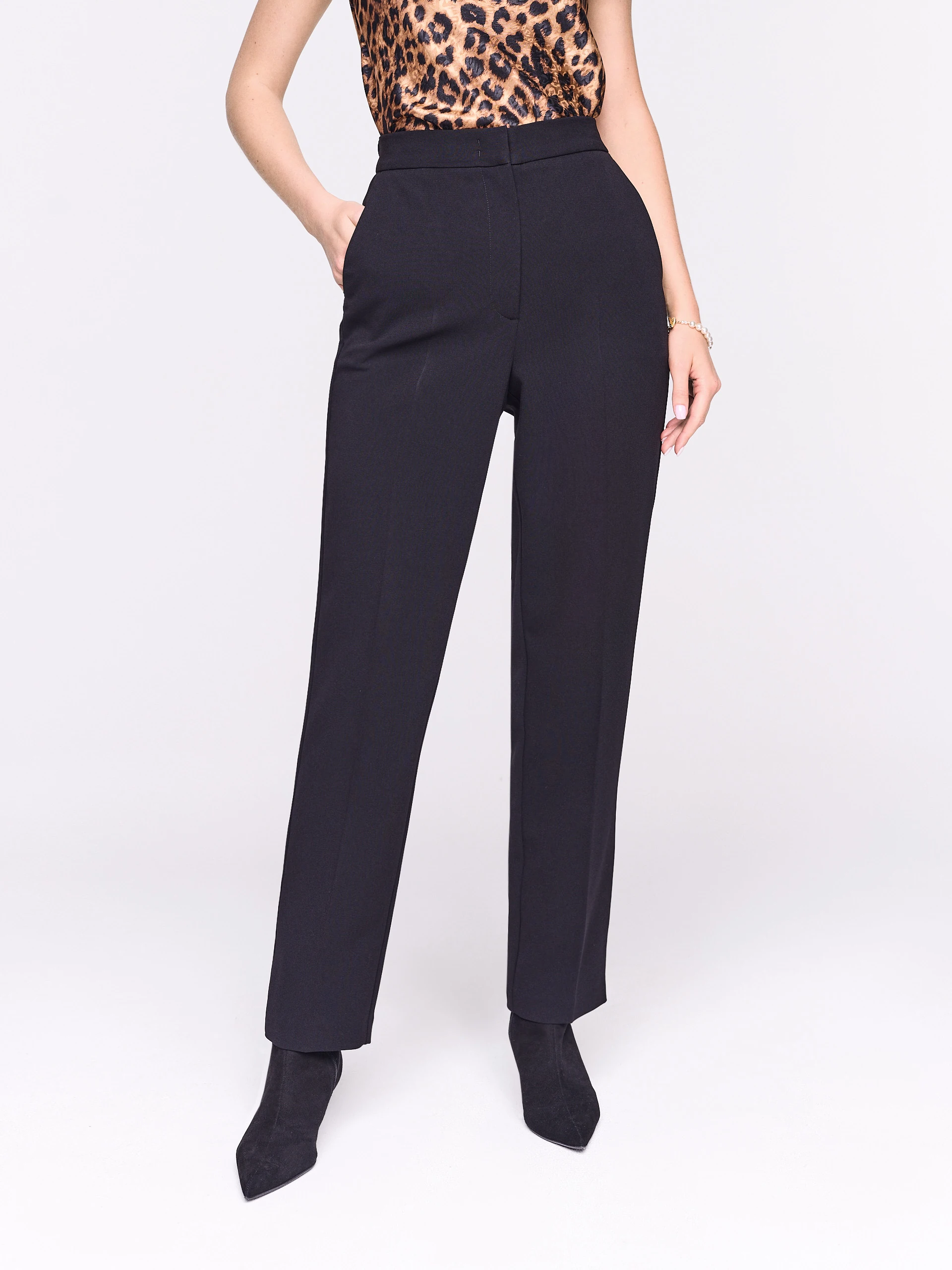 Black acetate suit pants