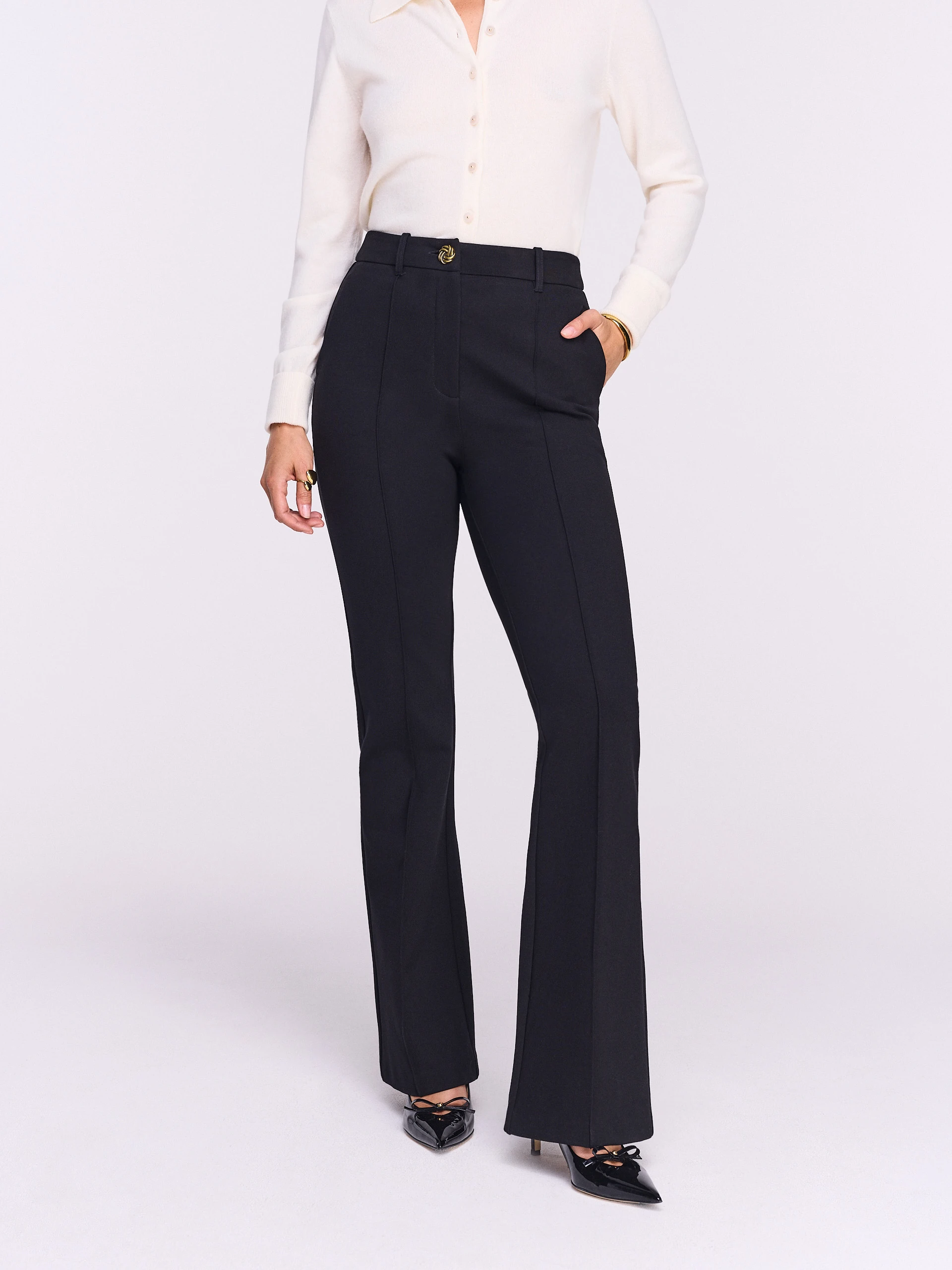 Elegant black high-waisted pants