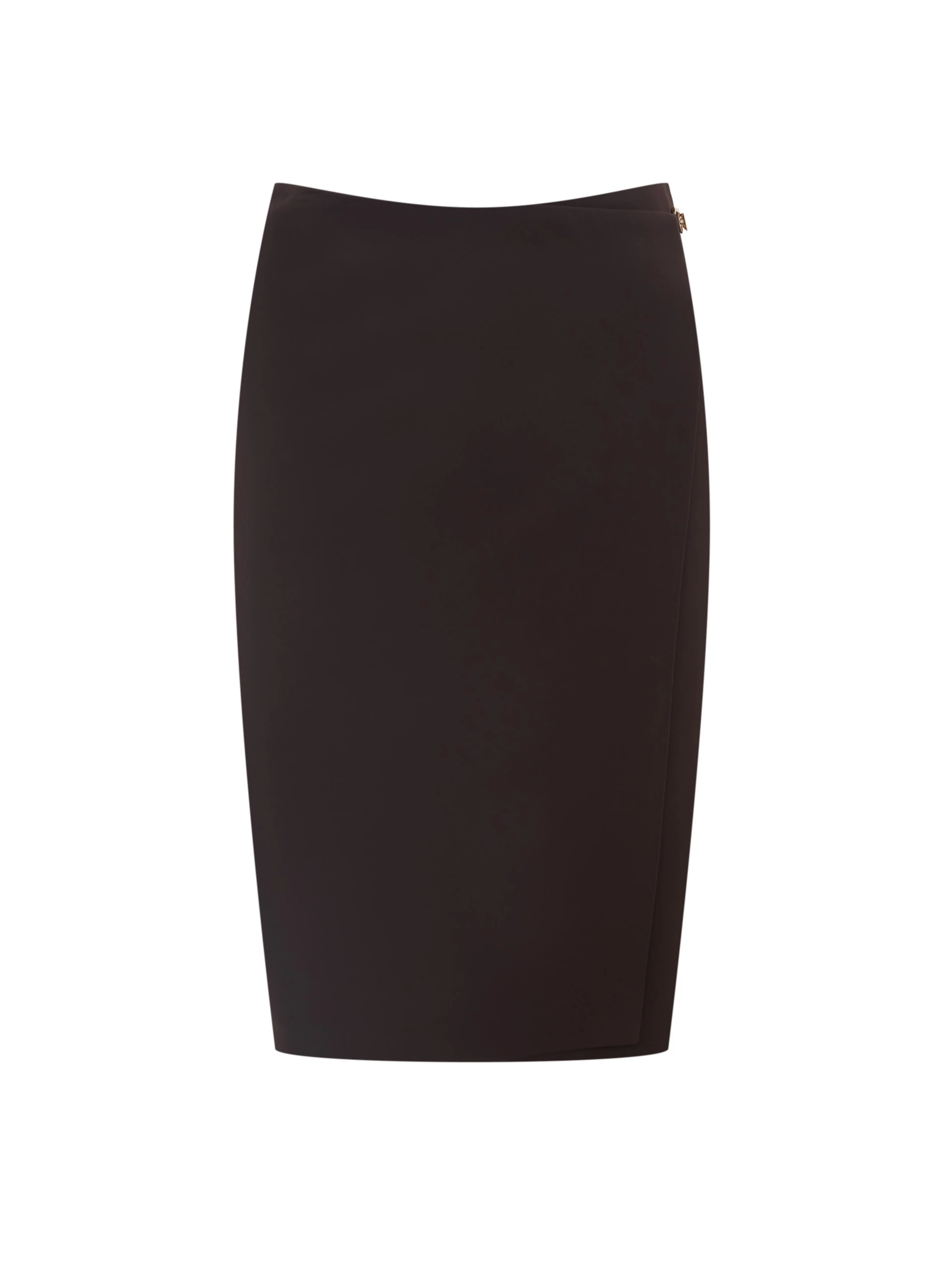 Chocolate brown knee-length wrap skirt