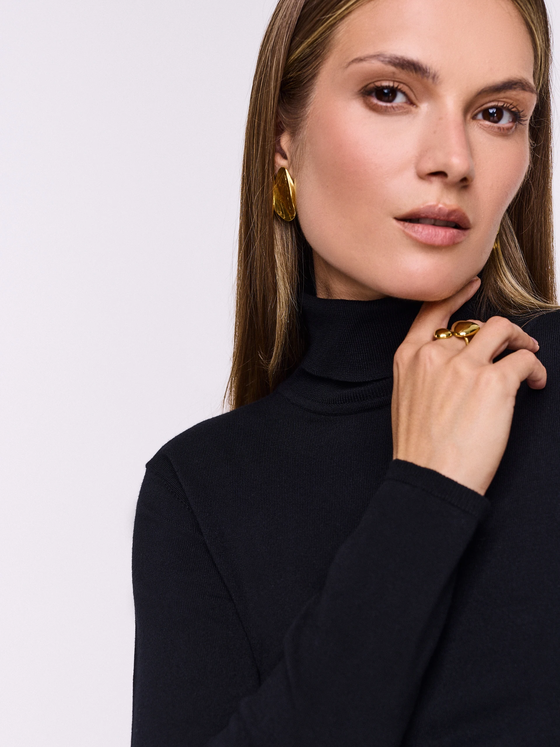 Black turtleneck sweater