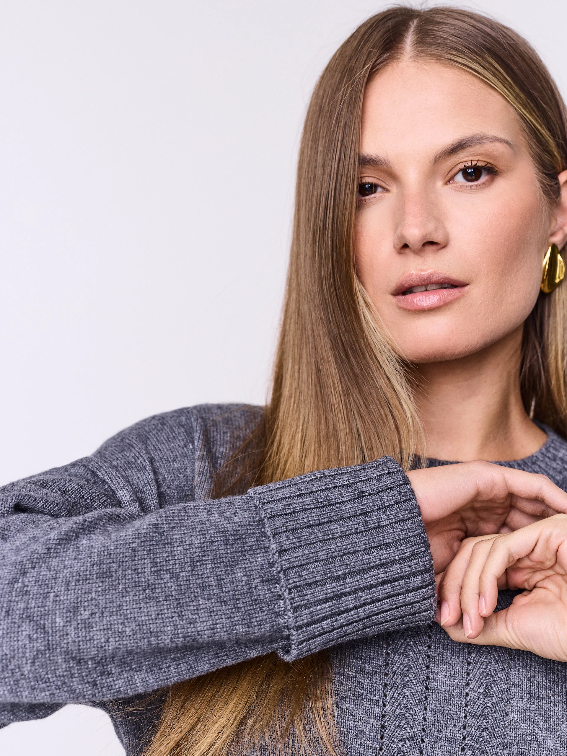Gray sweater with wool and cashmere