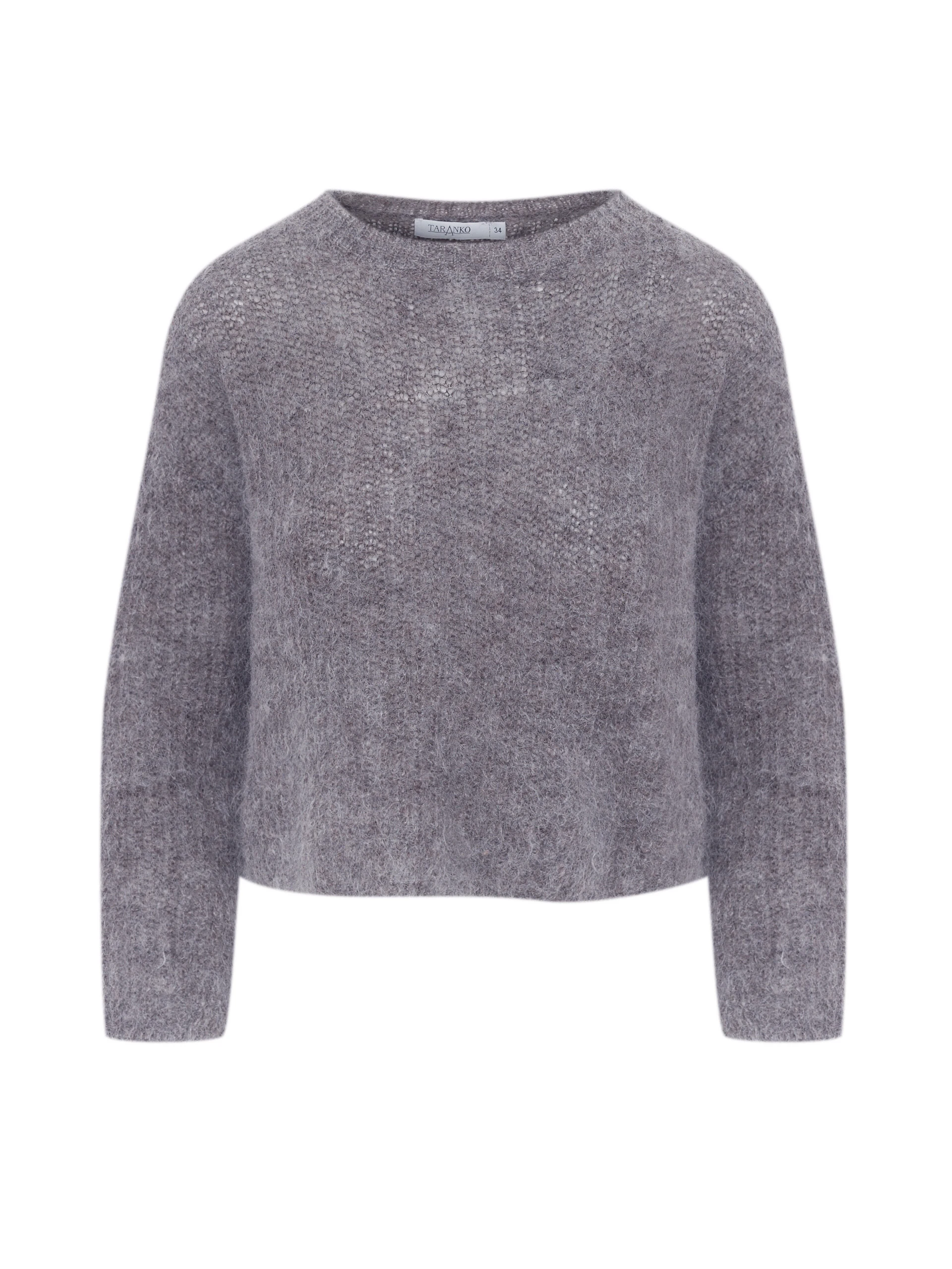Gray melange sweater with mohair and wool