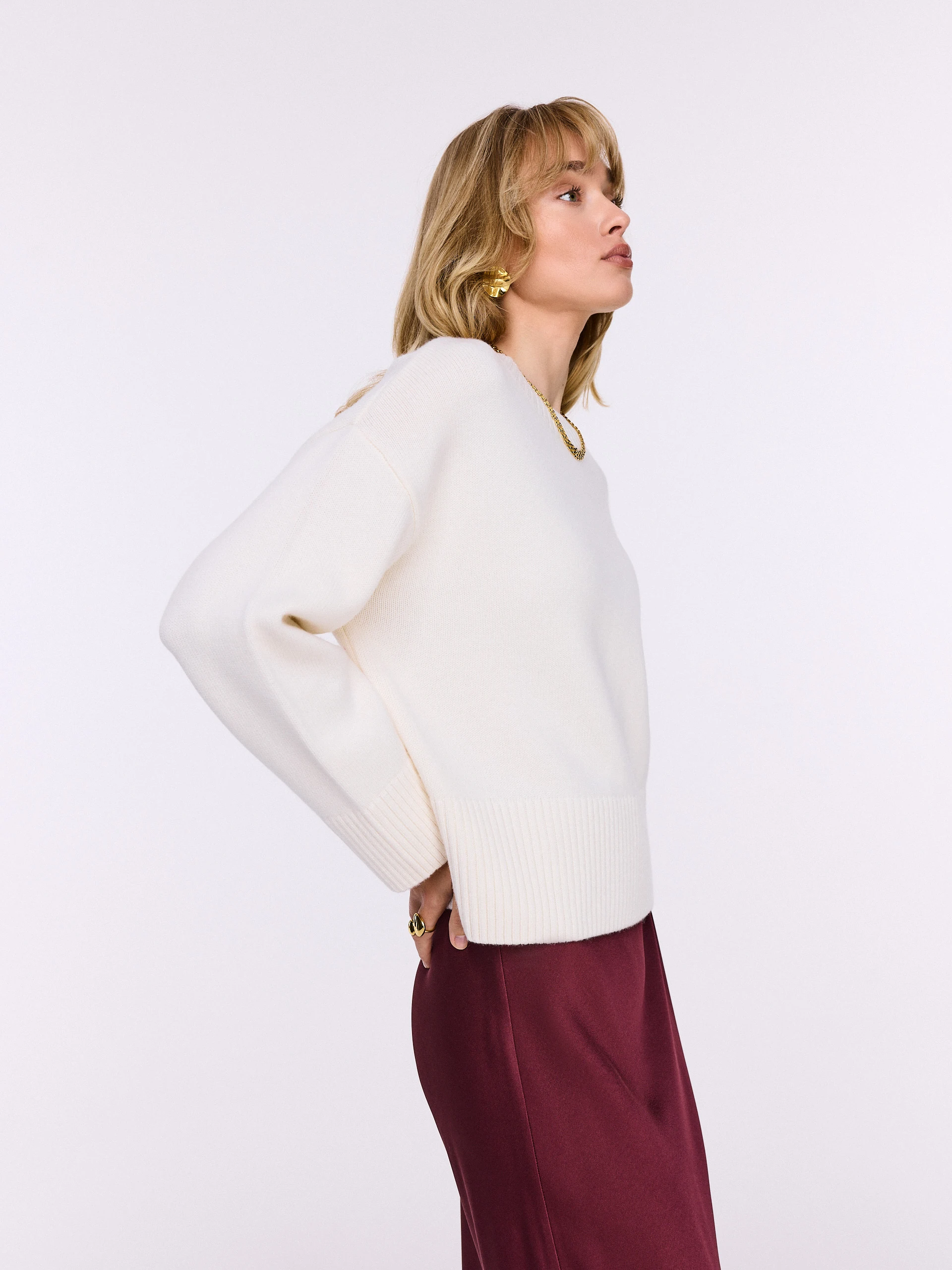 Oversized cream wool sweater