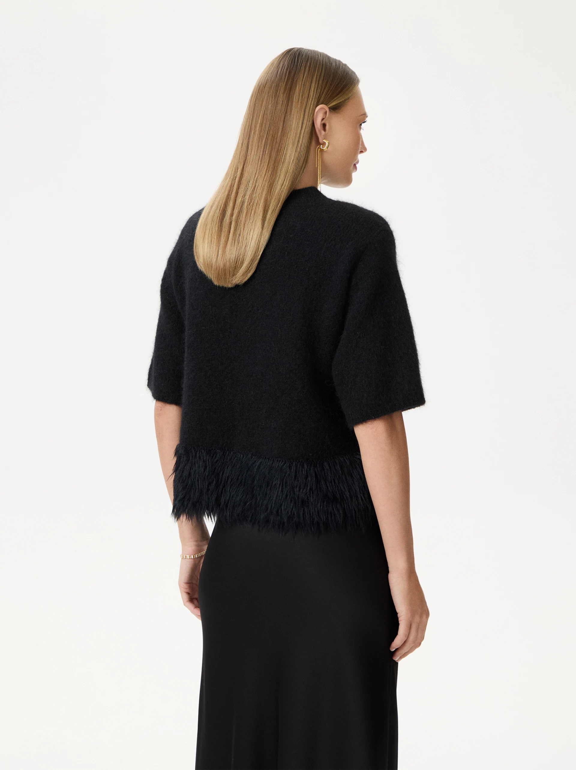 Black sweater with mohair and wool blend