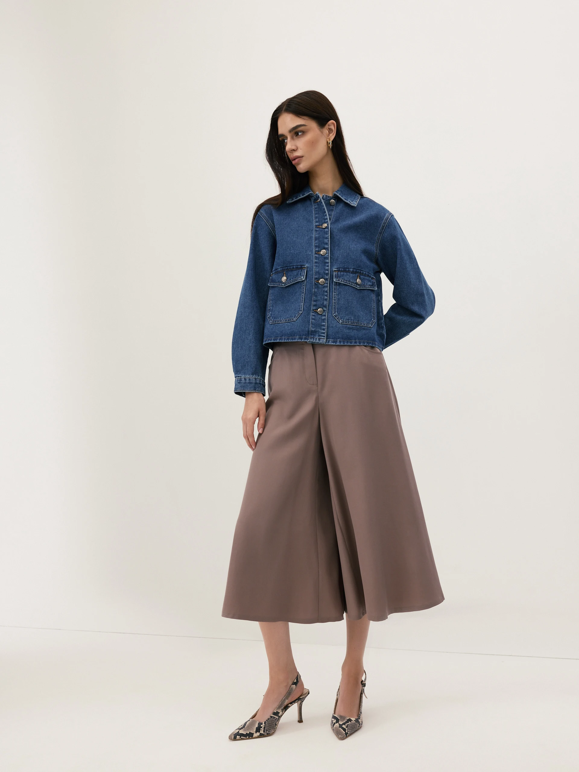 Light brown lyocell culottes