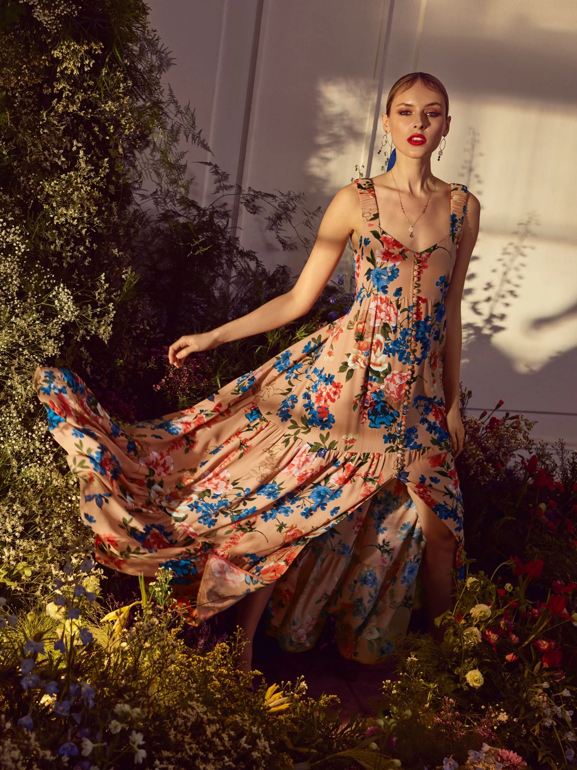FLORAL PATTERN MAXI DRESS