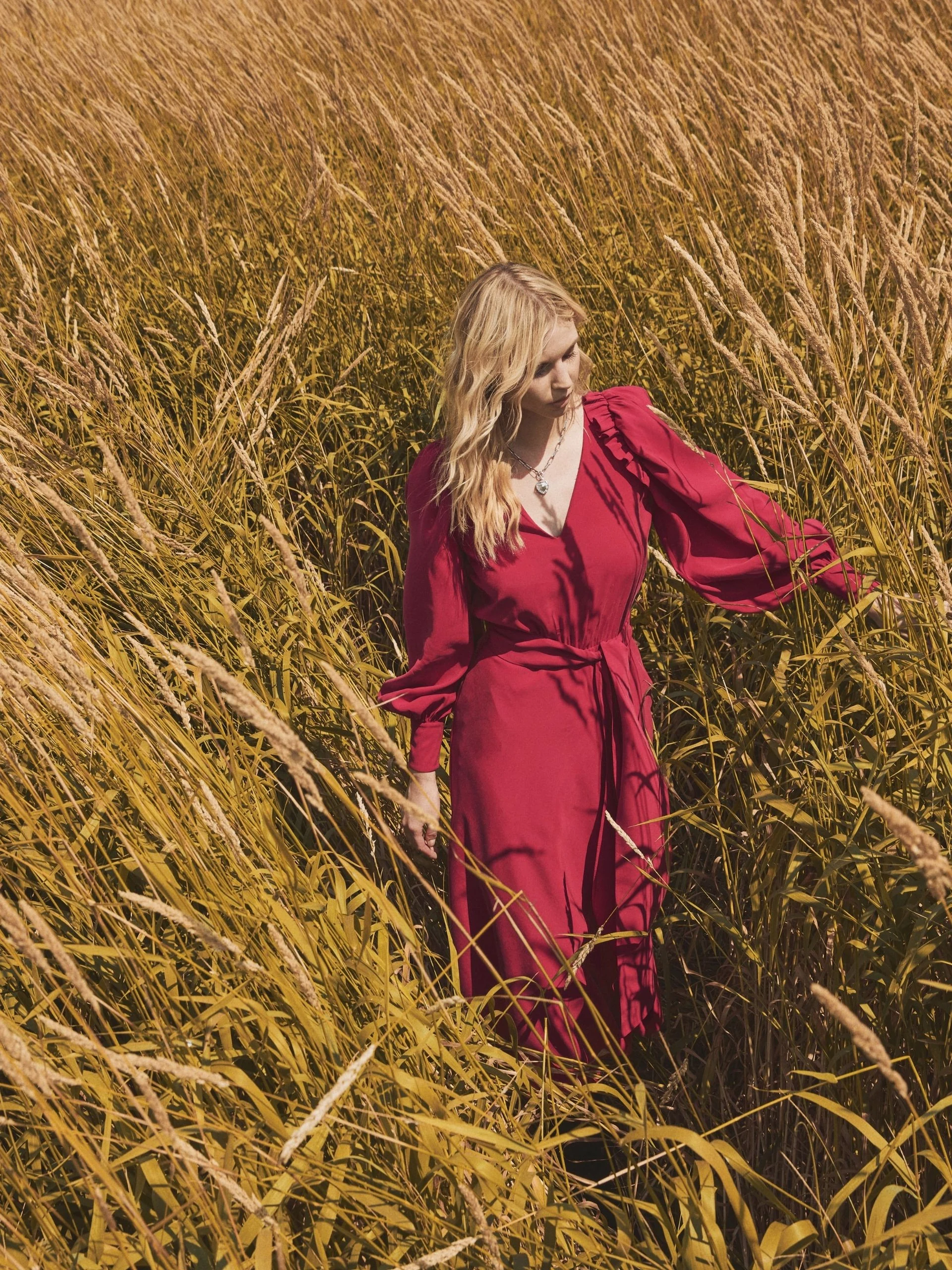 Long dress in wine red
