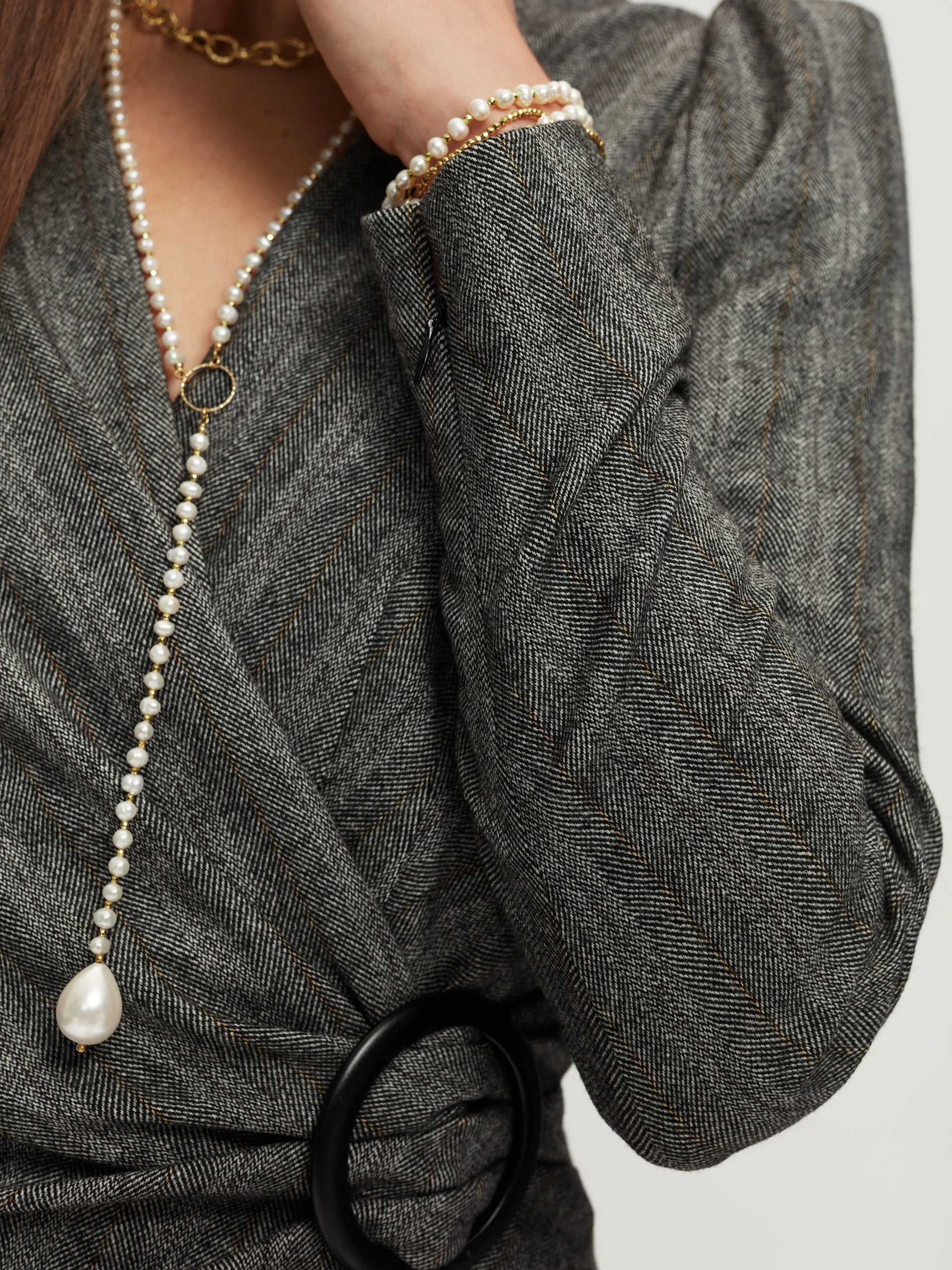 Envelope dress with wool