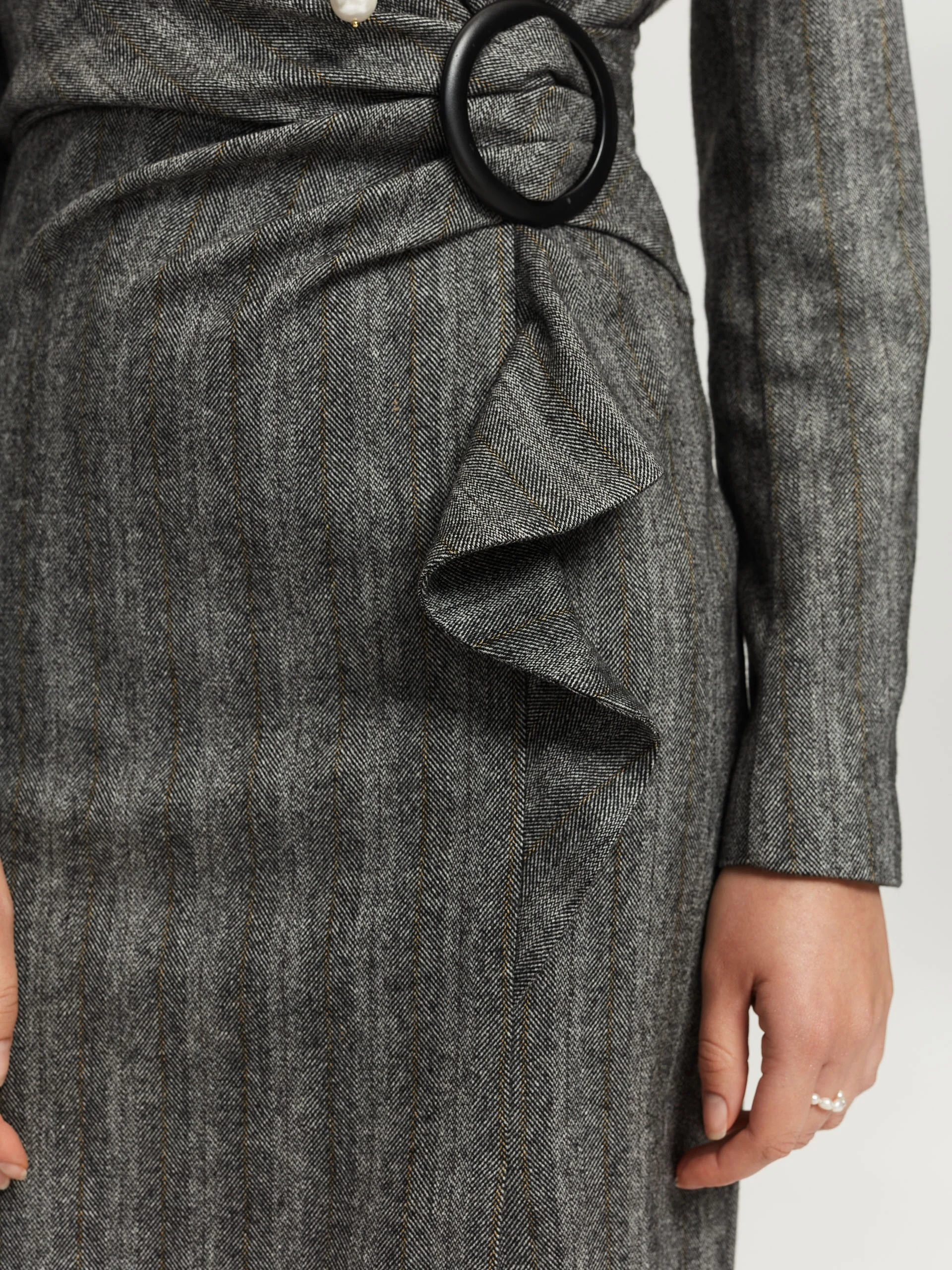 Envelope dress with wool
