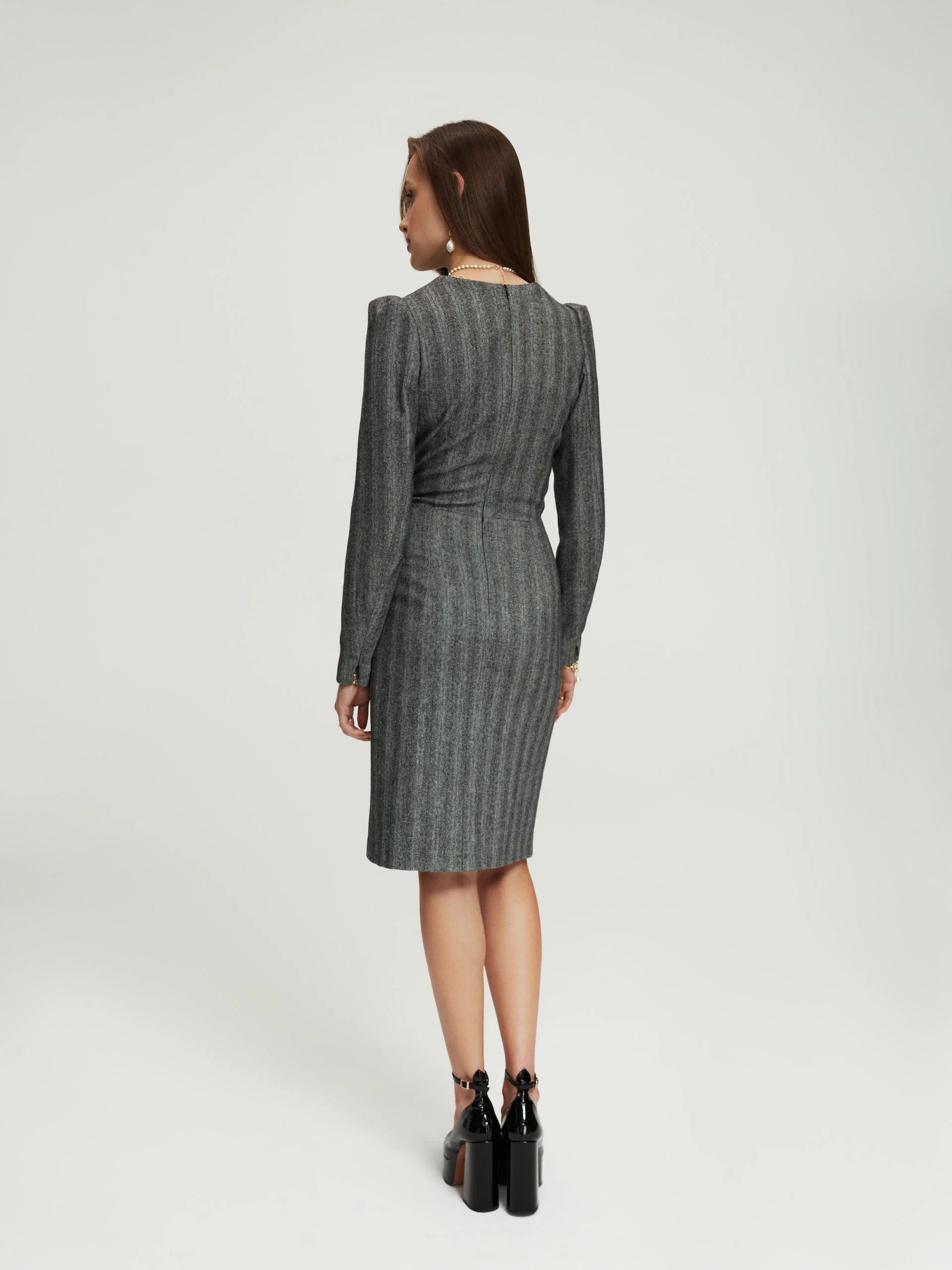 Envelope dress with wool