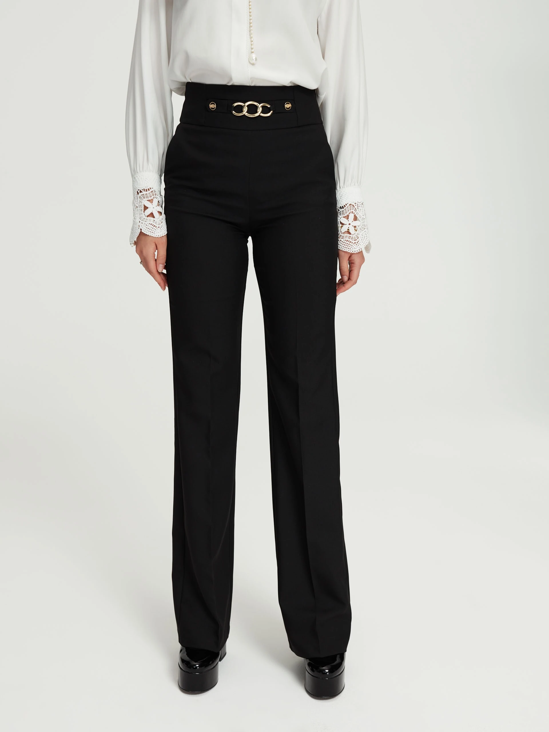Black pants with wide legs