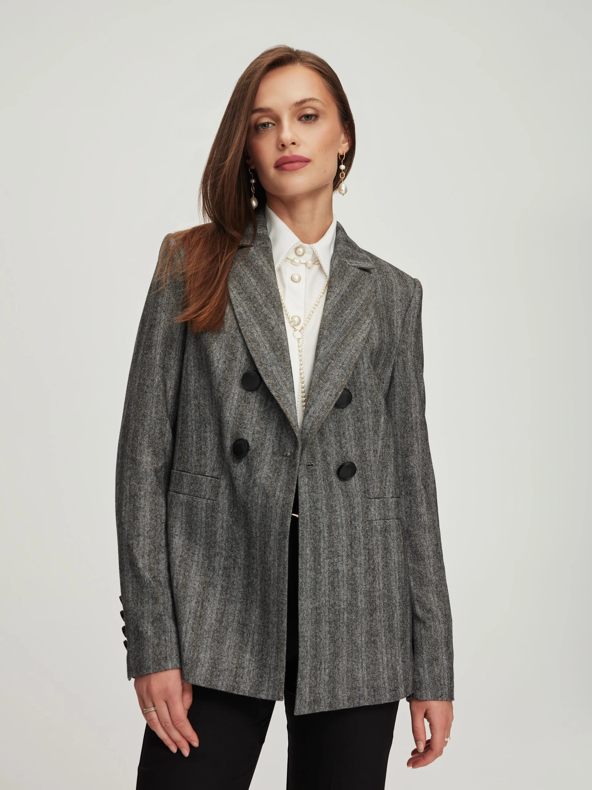 Double-breasted wool blazer