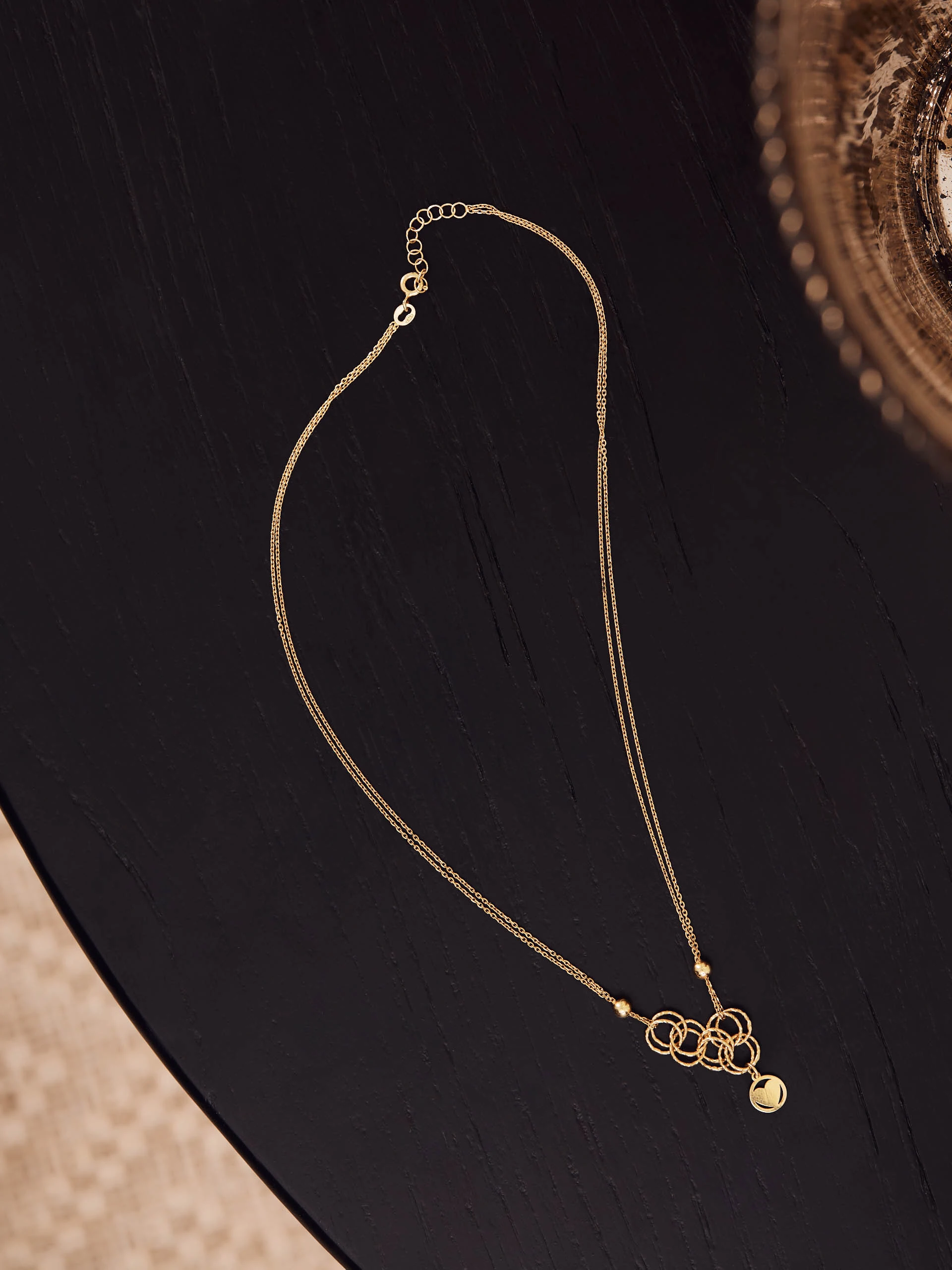 GOLD-PLATED NECKLACE WITH HEART-SHAPED PENDANT