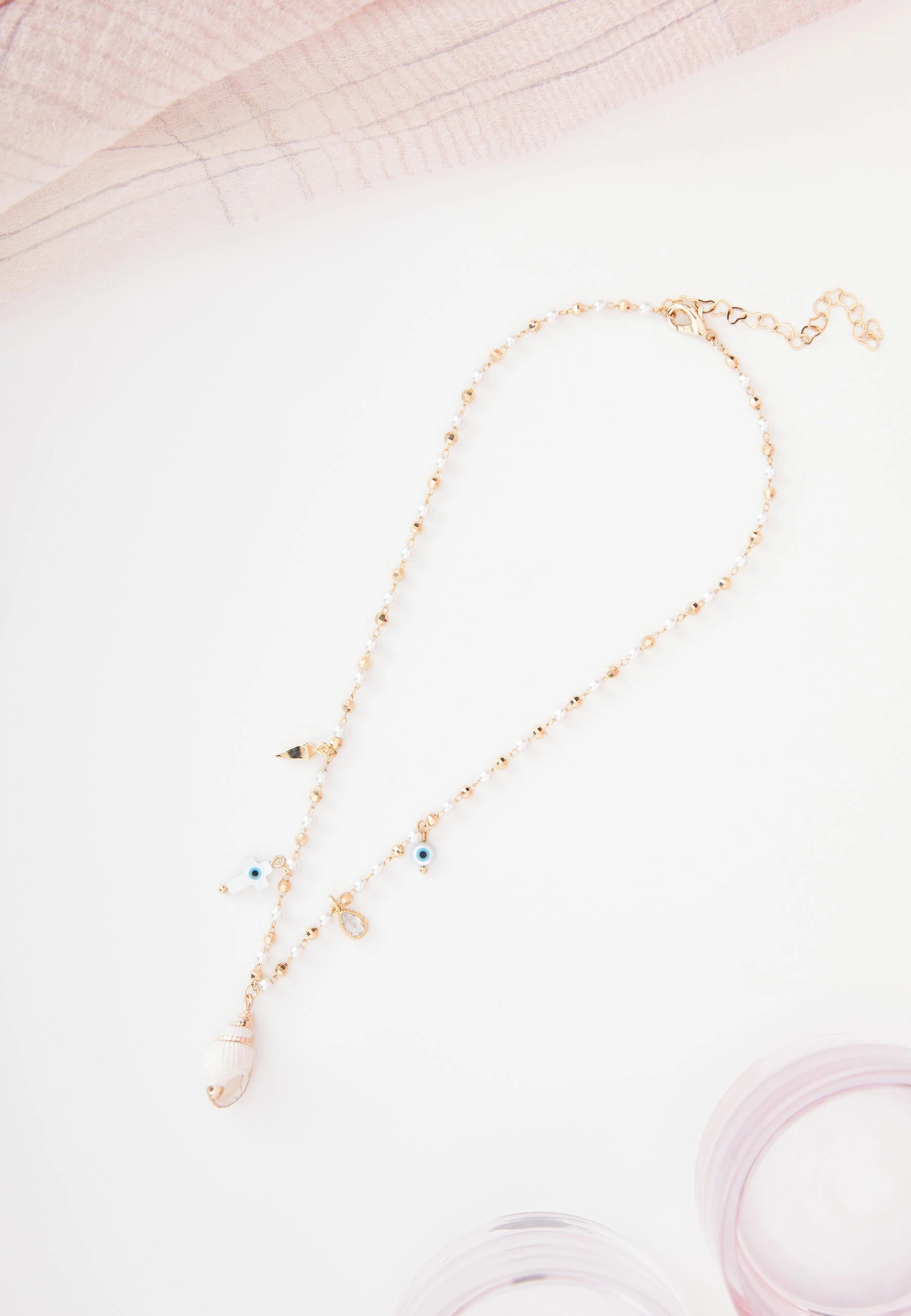 MULTI CHARM PEARL NECKLACE
