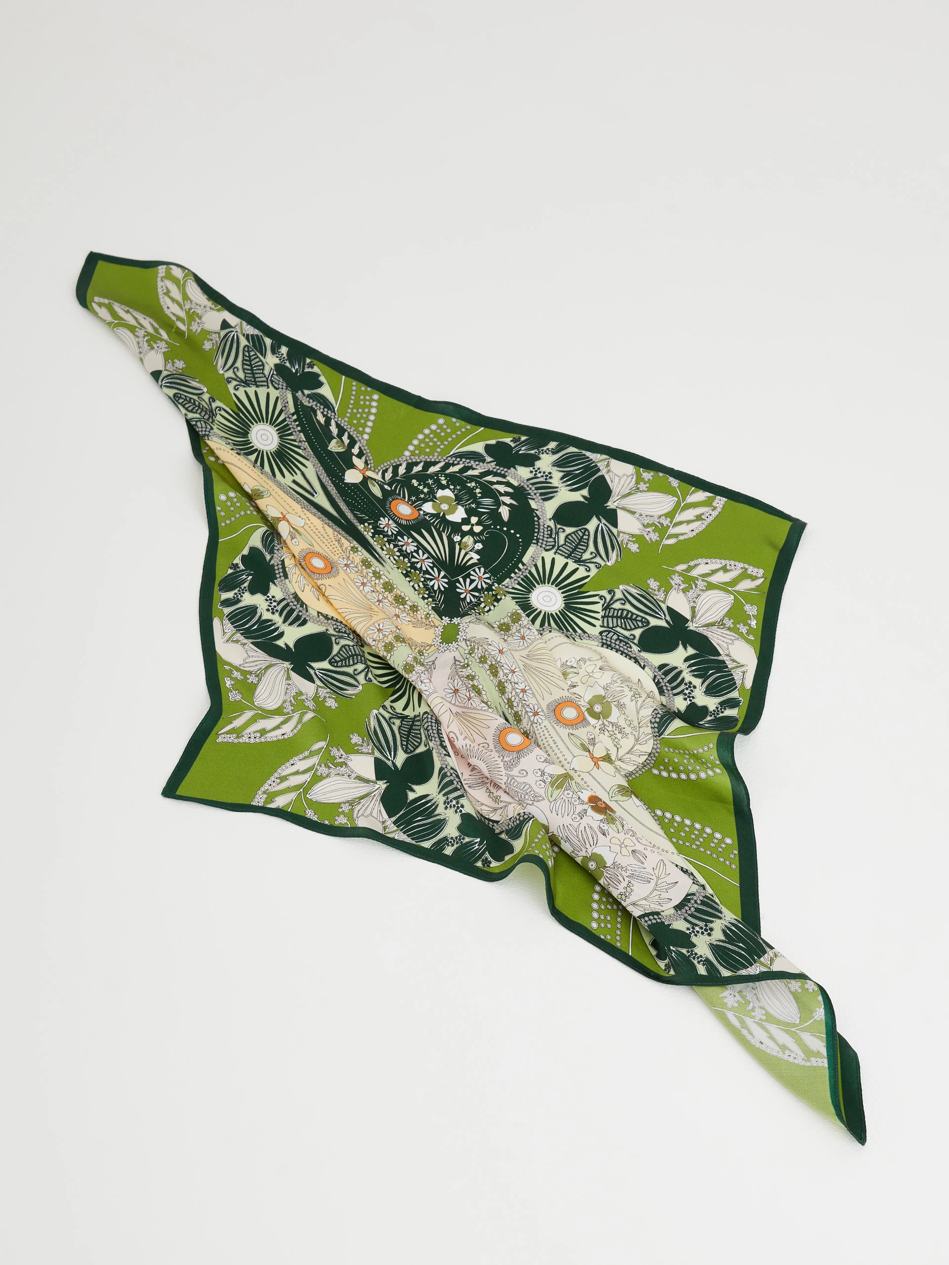 Green silk scarf