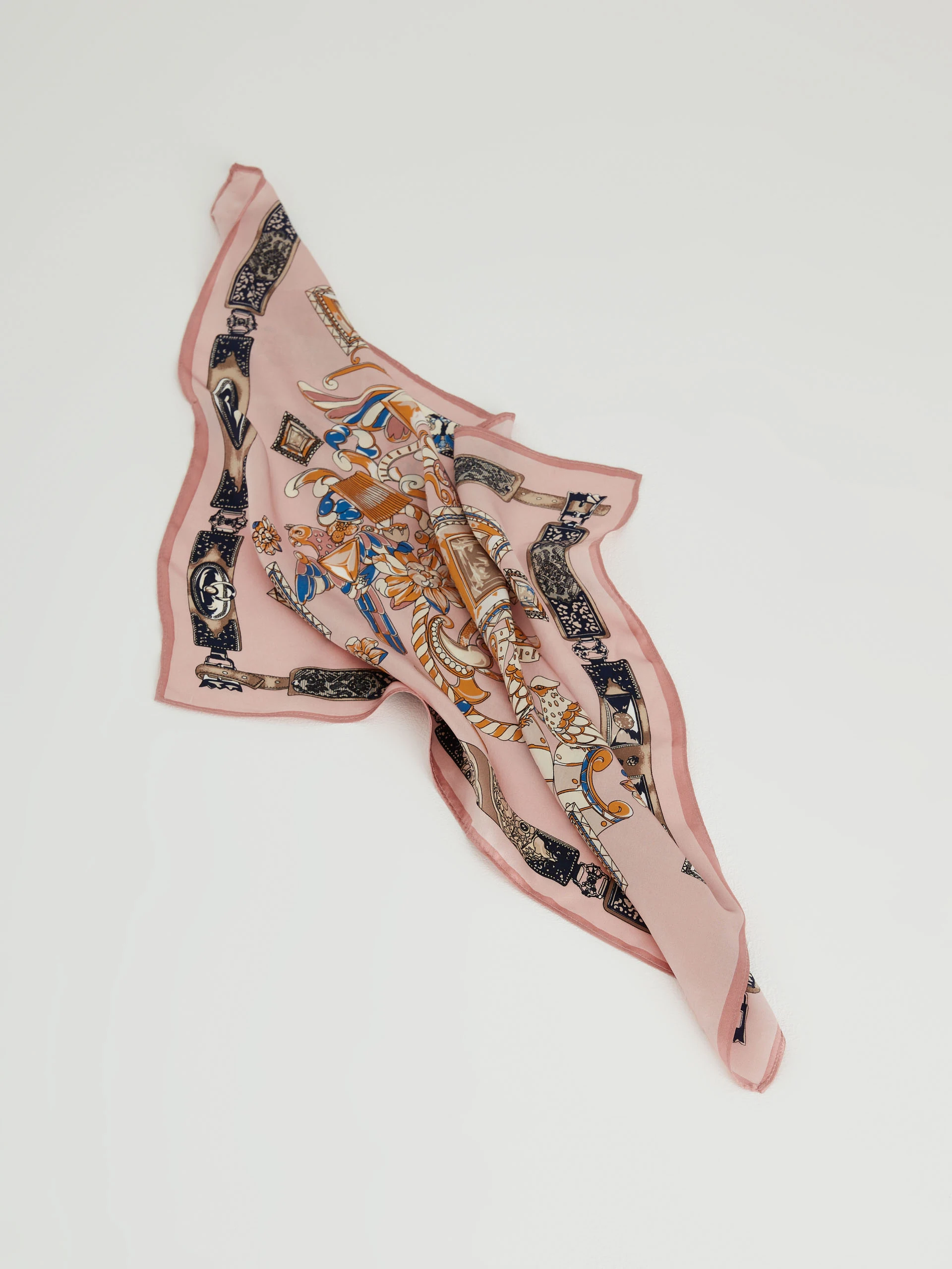 Silk gavroshka with abstract patterns