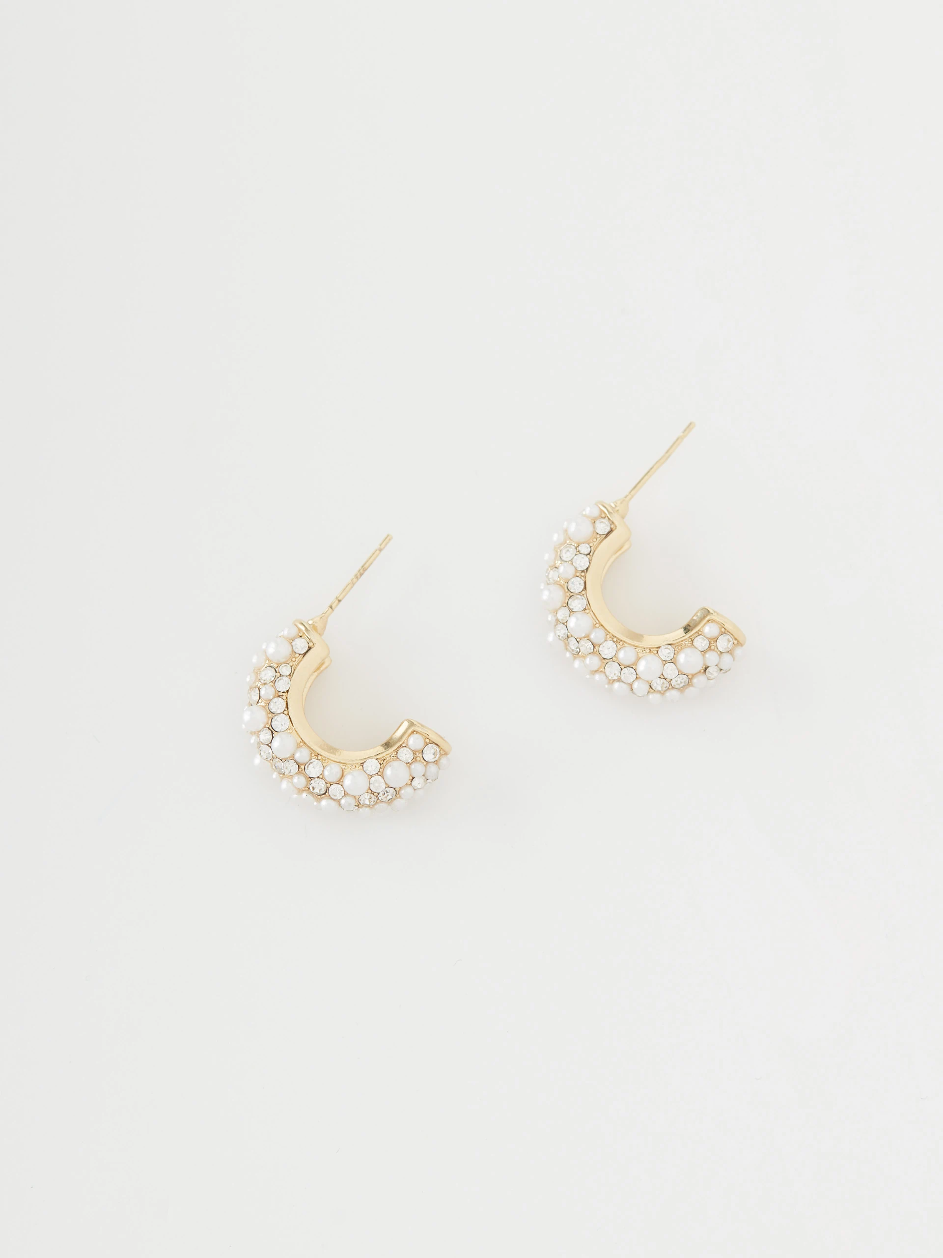 Pearl circle earrings