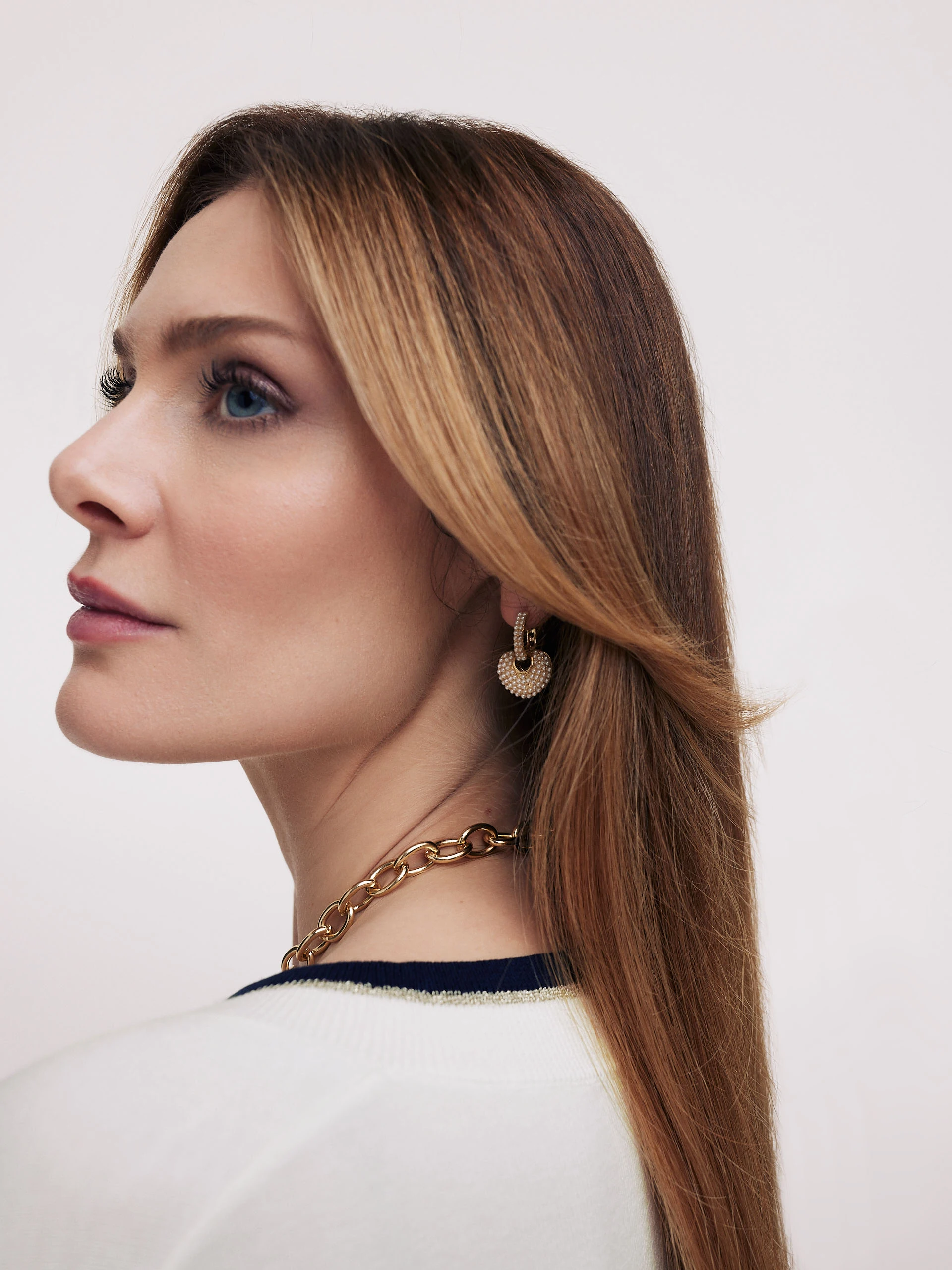 Copper beaded earrings