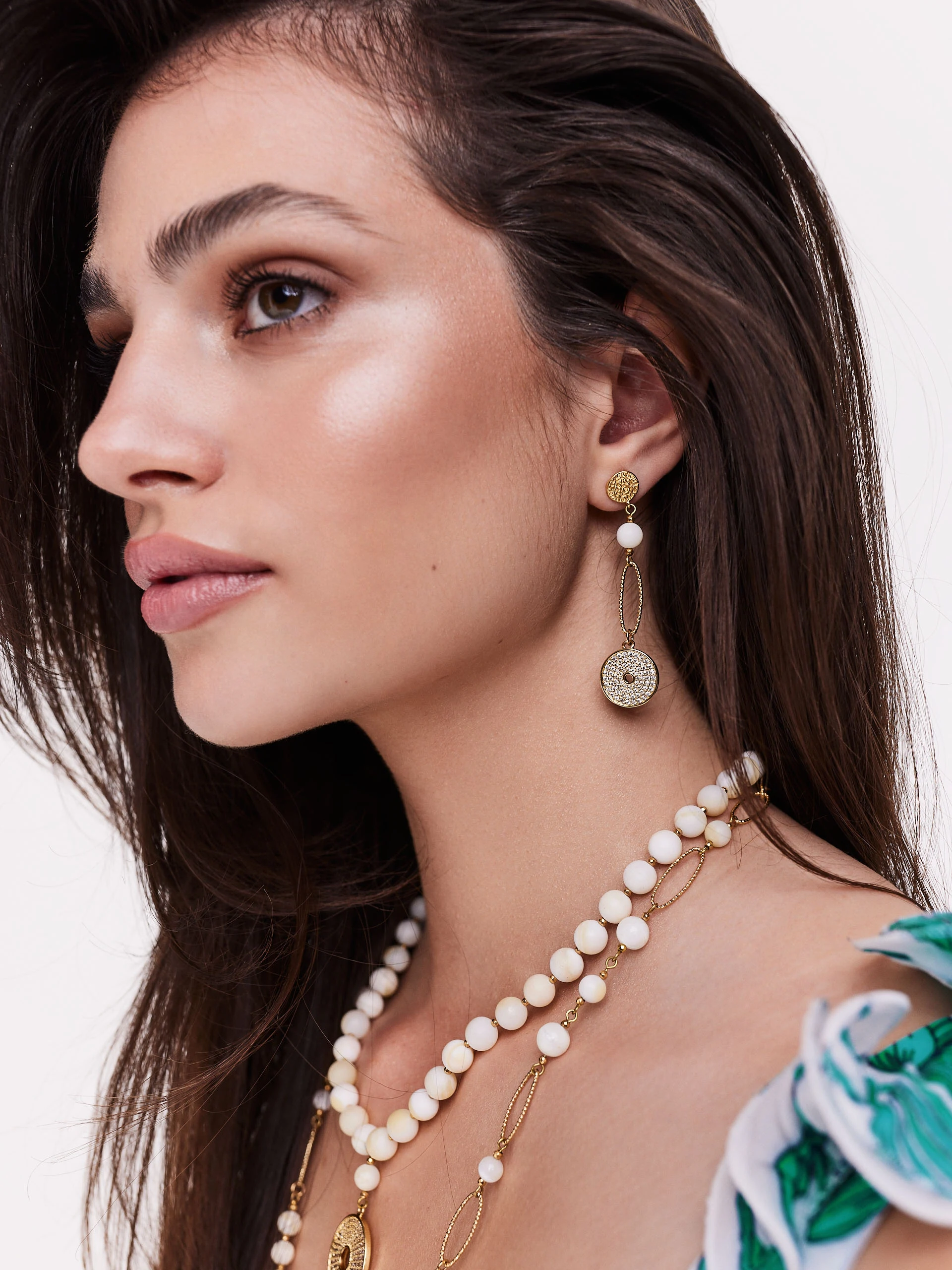 Long gold-plated earrings