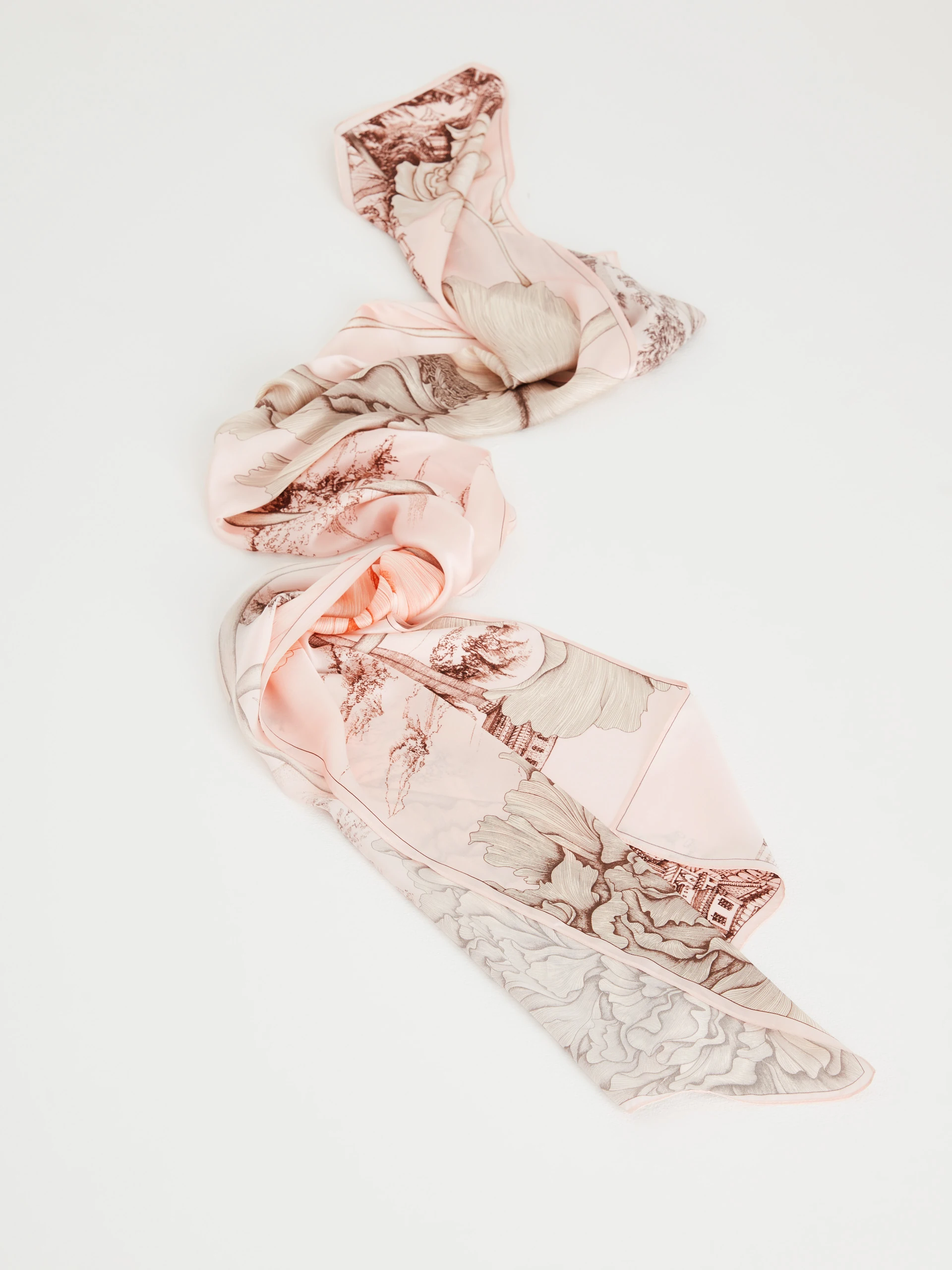 Silk shawl with floral pattern