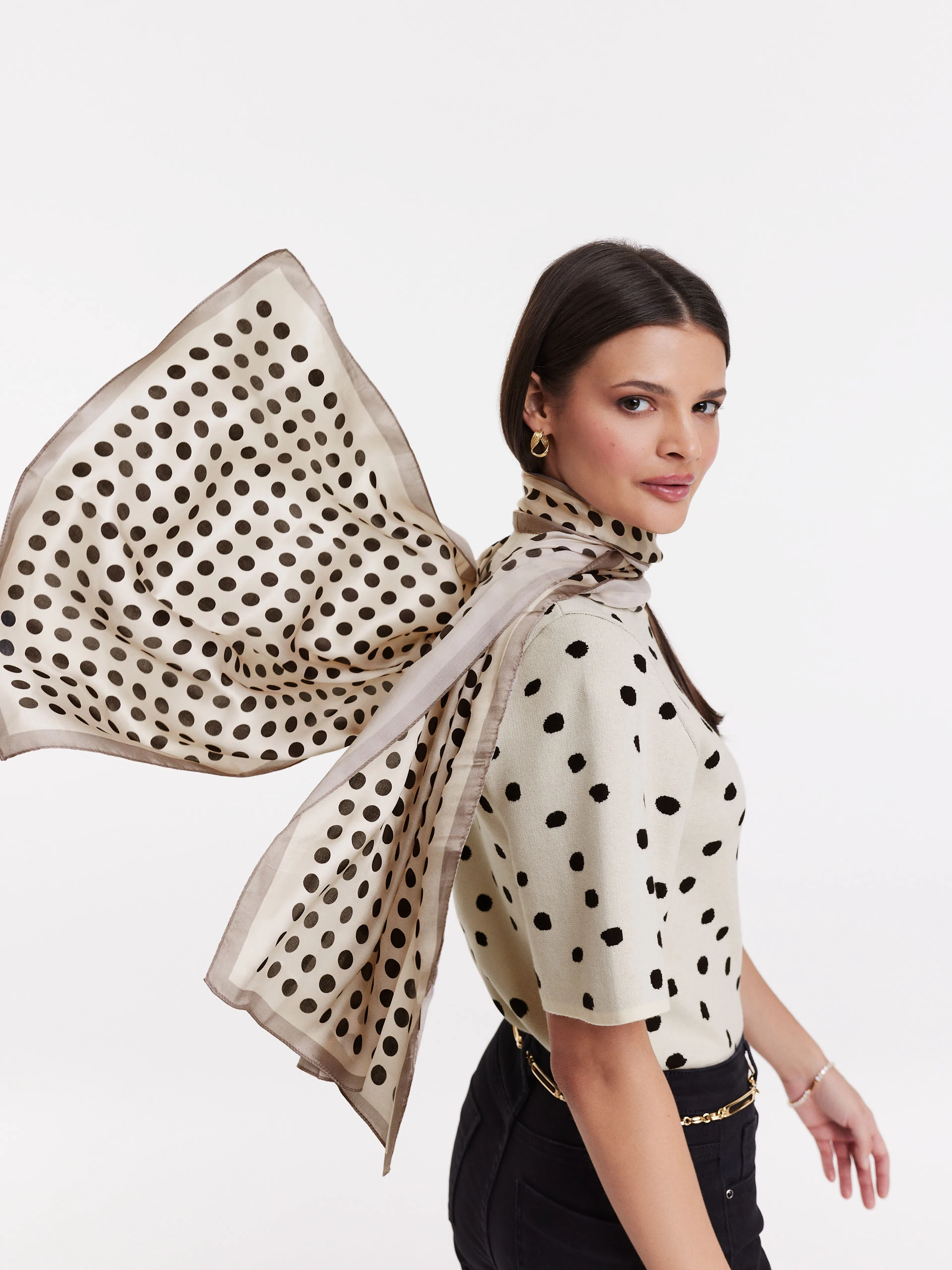 Classic polka dot scarf