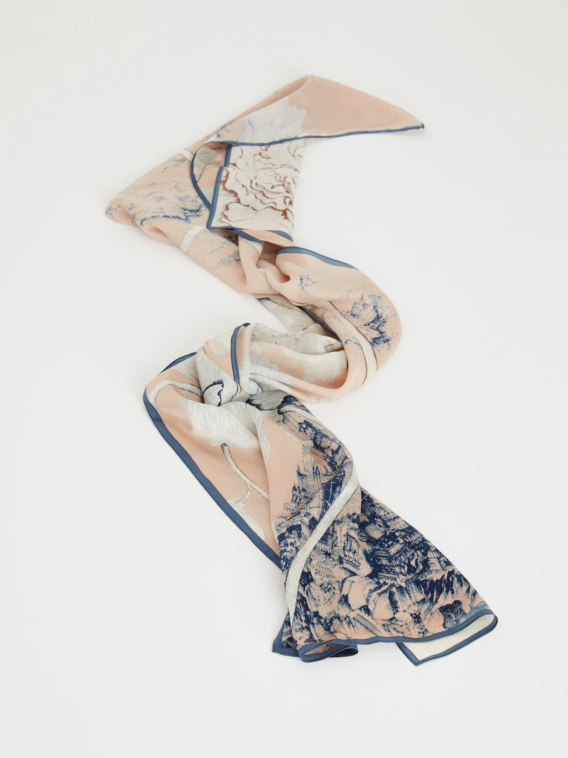 Silk shawl with floral pattern