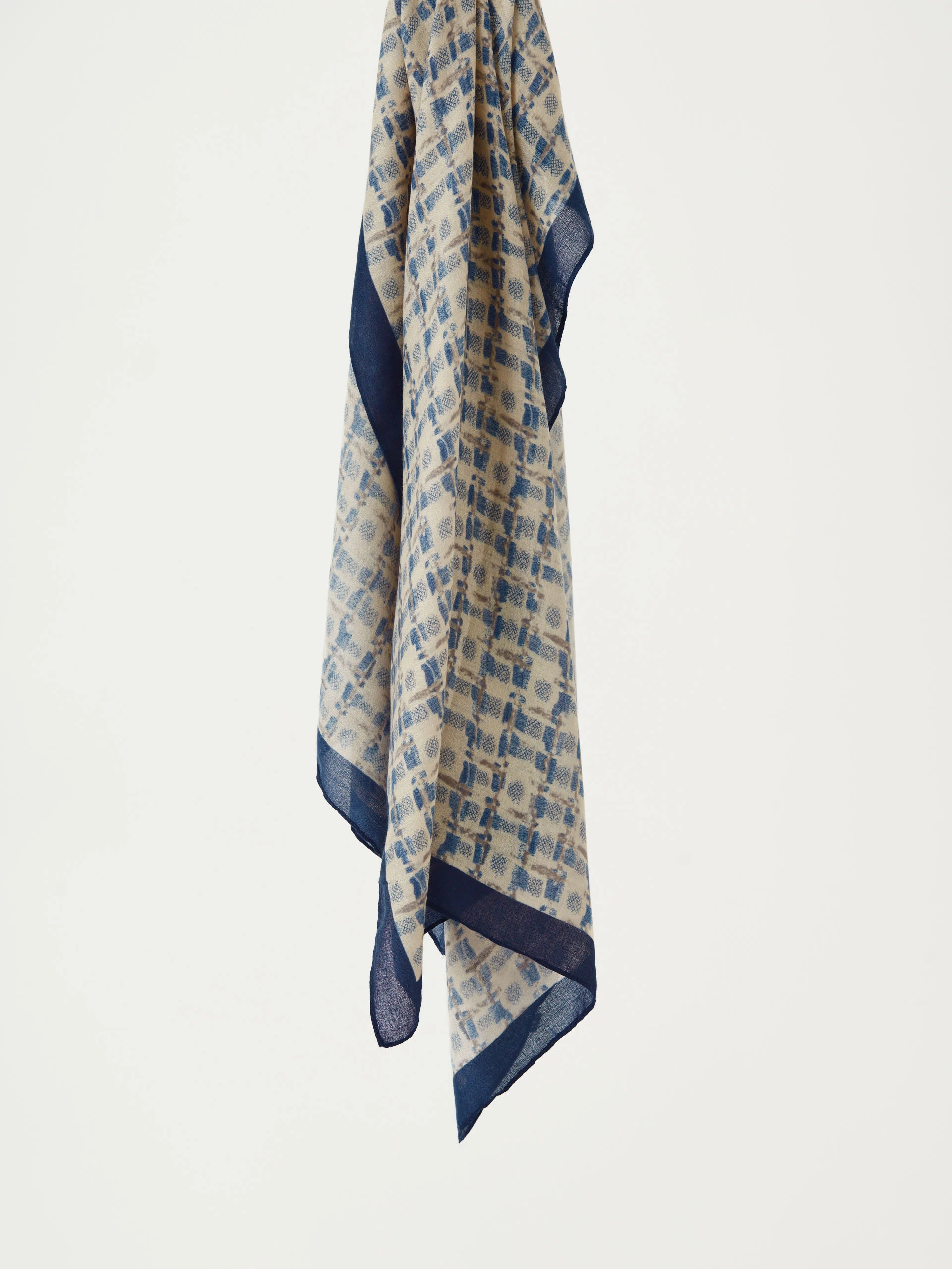 Navy blue viscose scarf