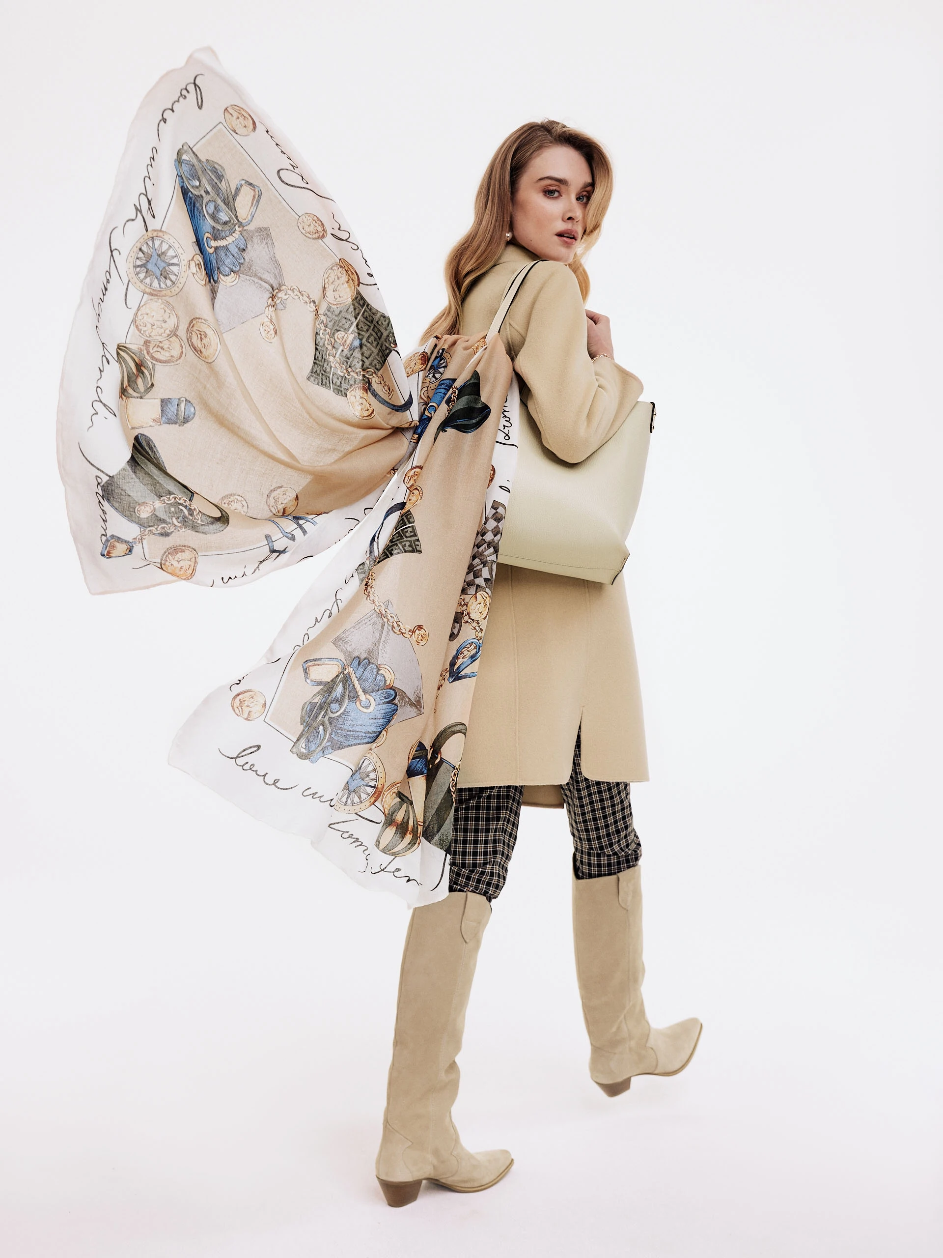 Beige shopper bag