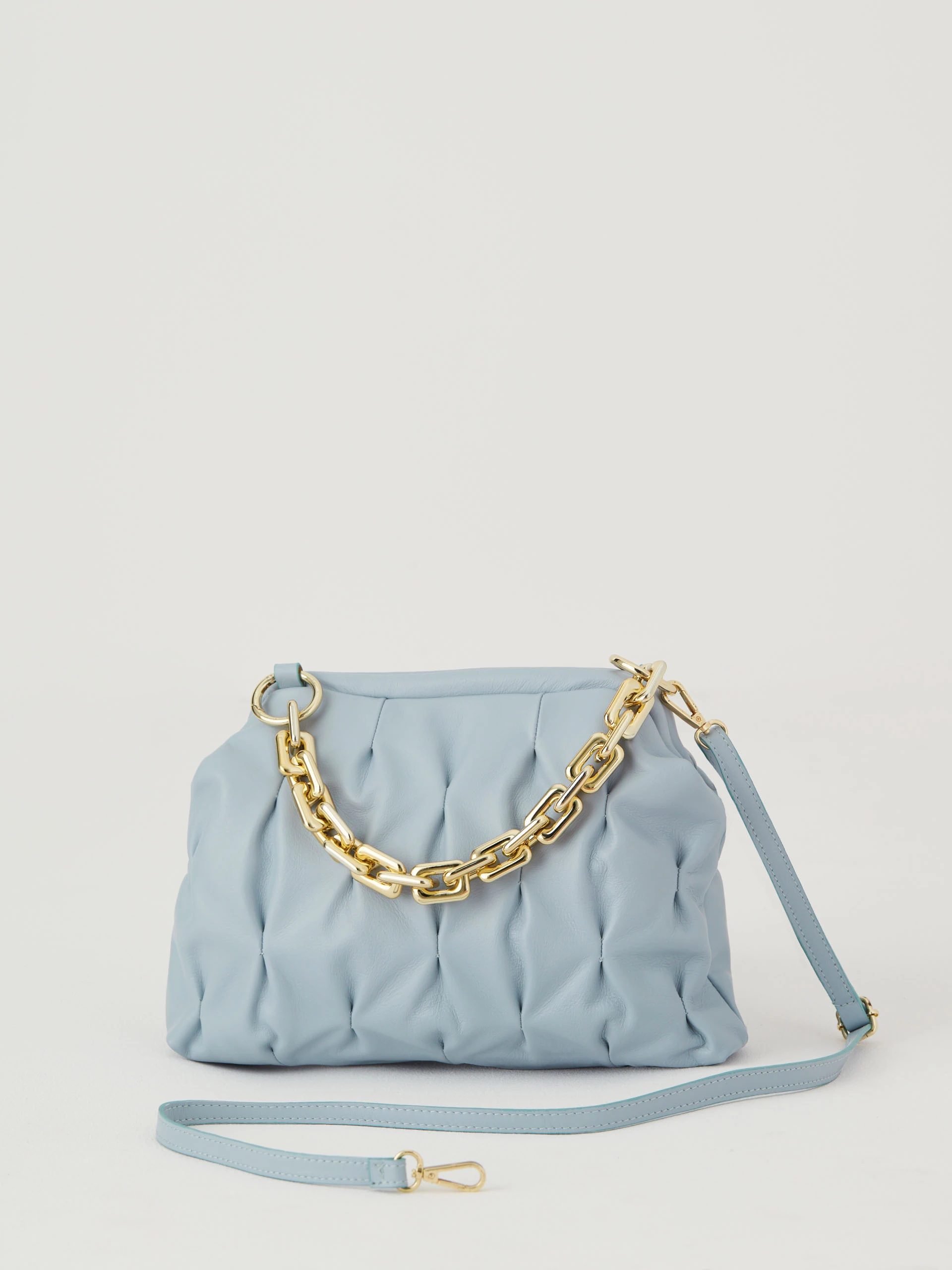 Blue leather bag