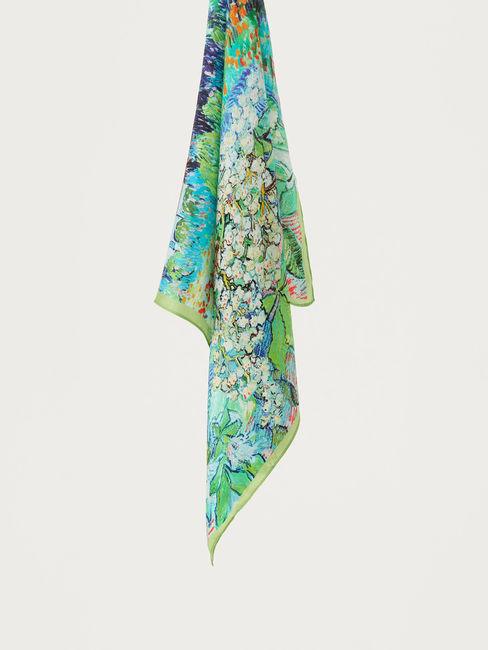 Silk gavroche with spring landscape