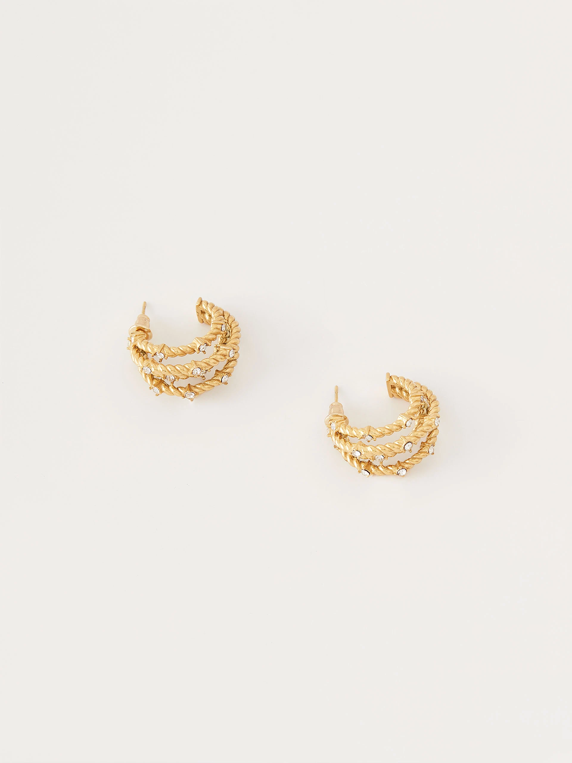 Stainless steel earring with zircons