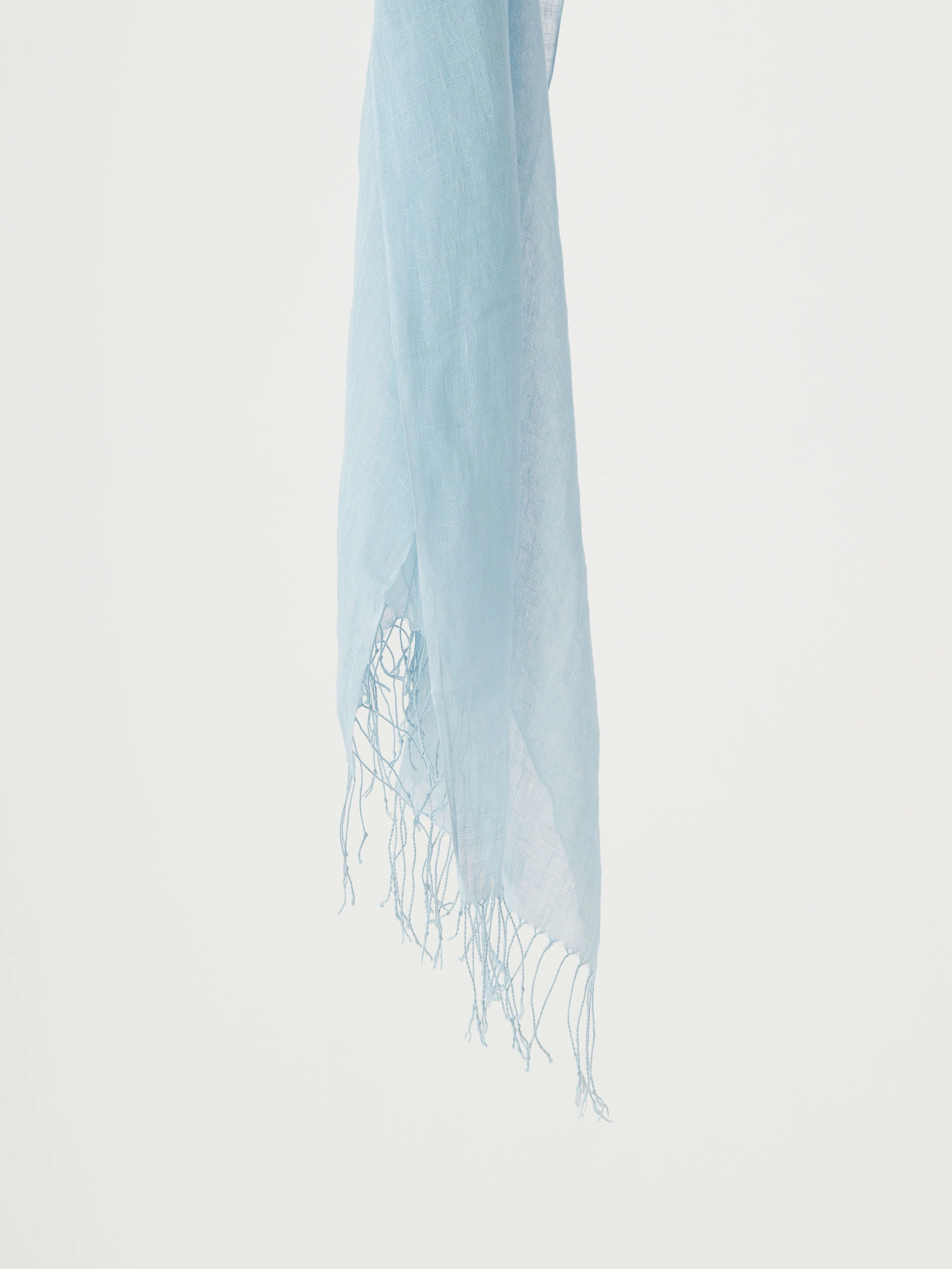 Linen shawl in light blue color