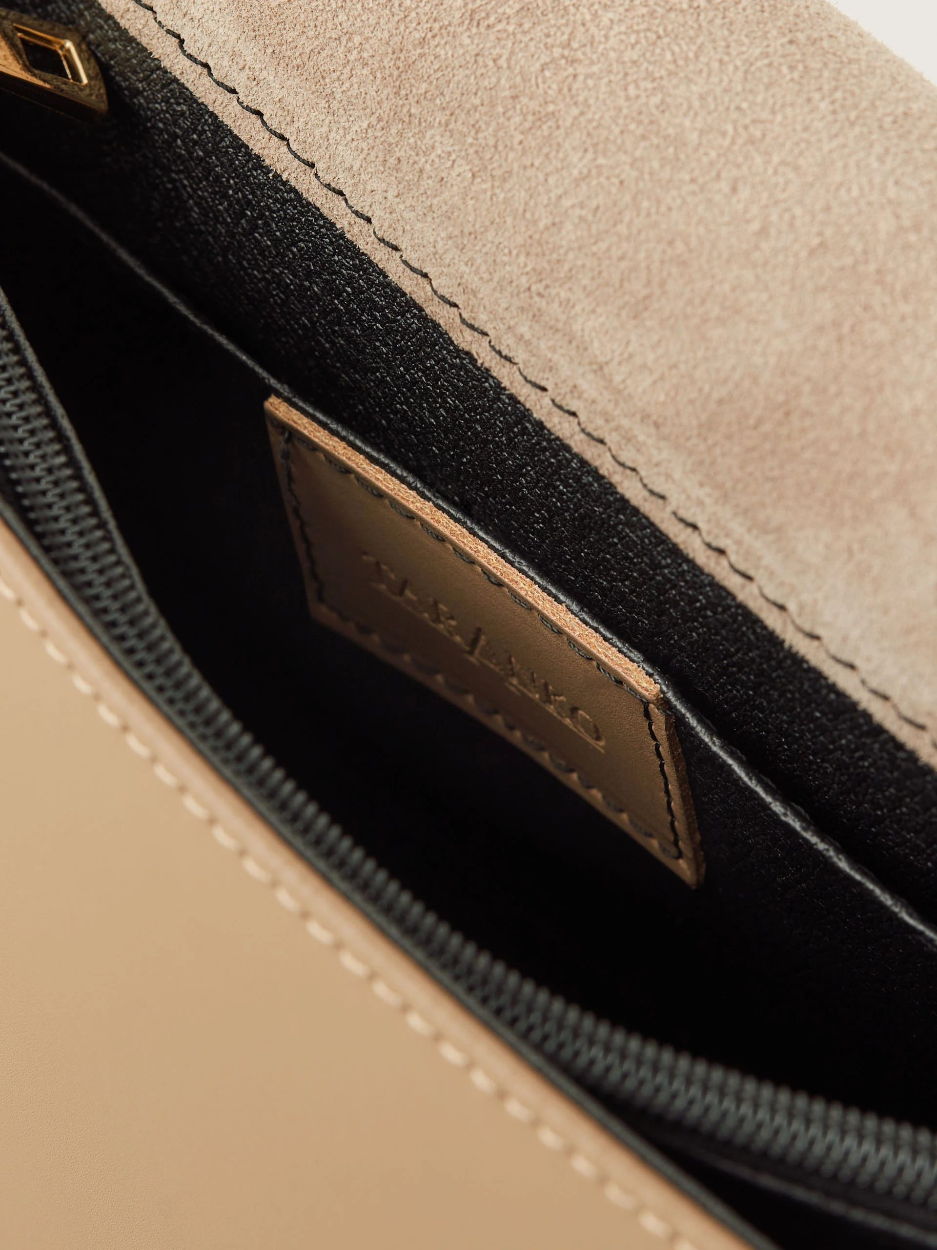 Brown leather handbag