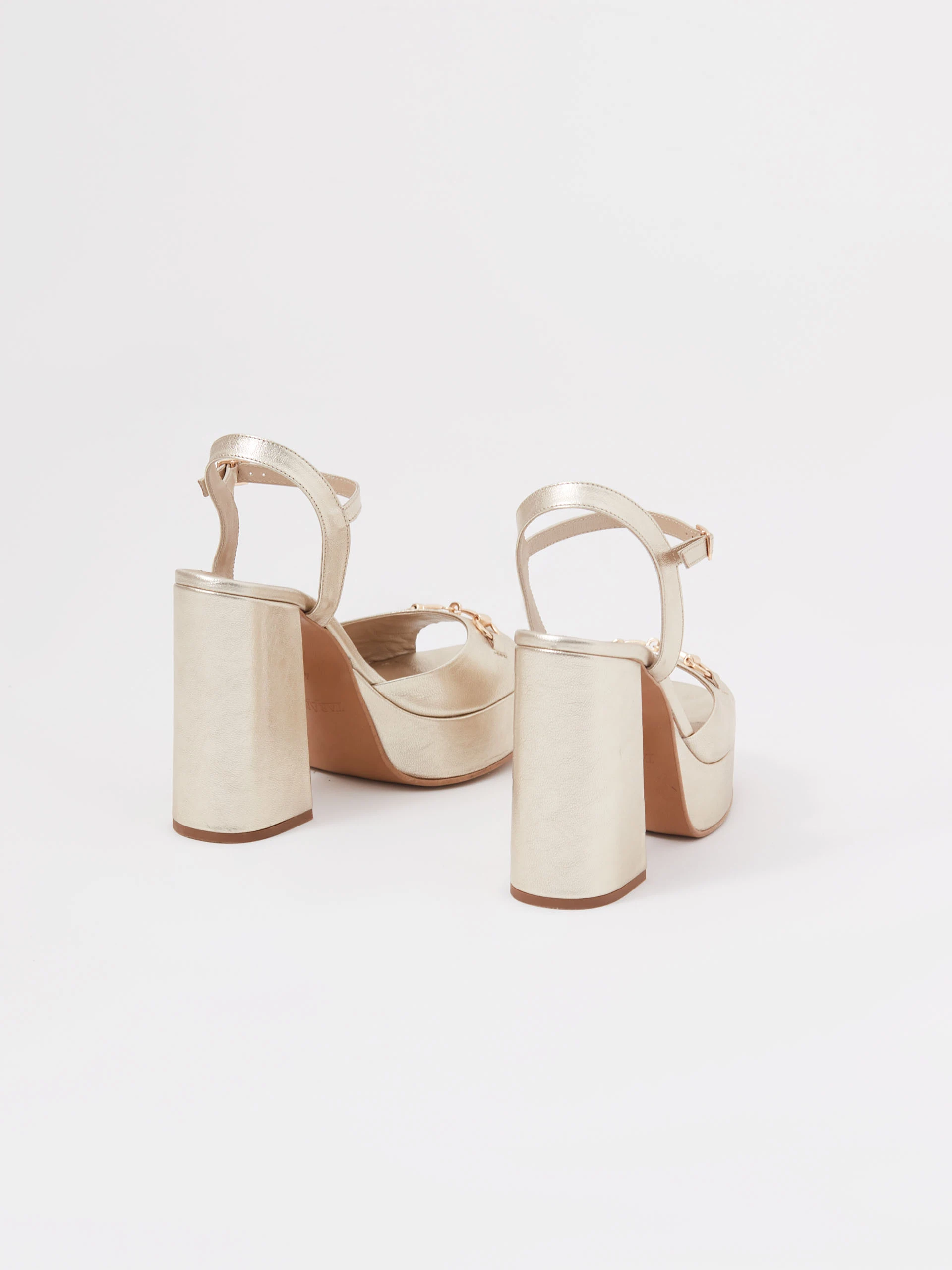 Leather platform sandals with buckle detailing