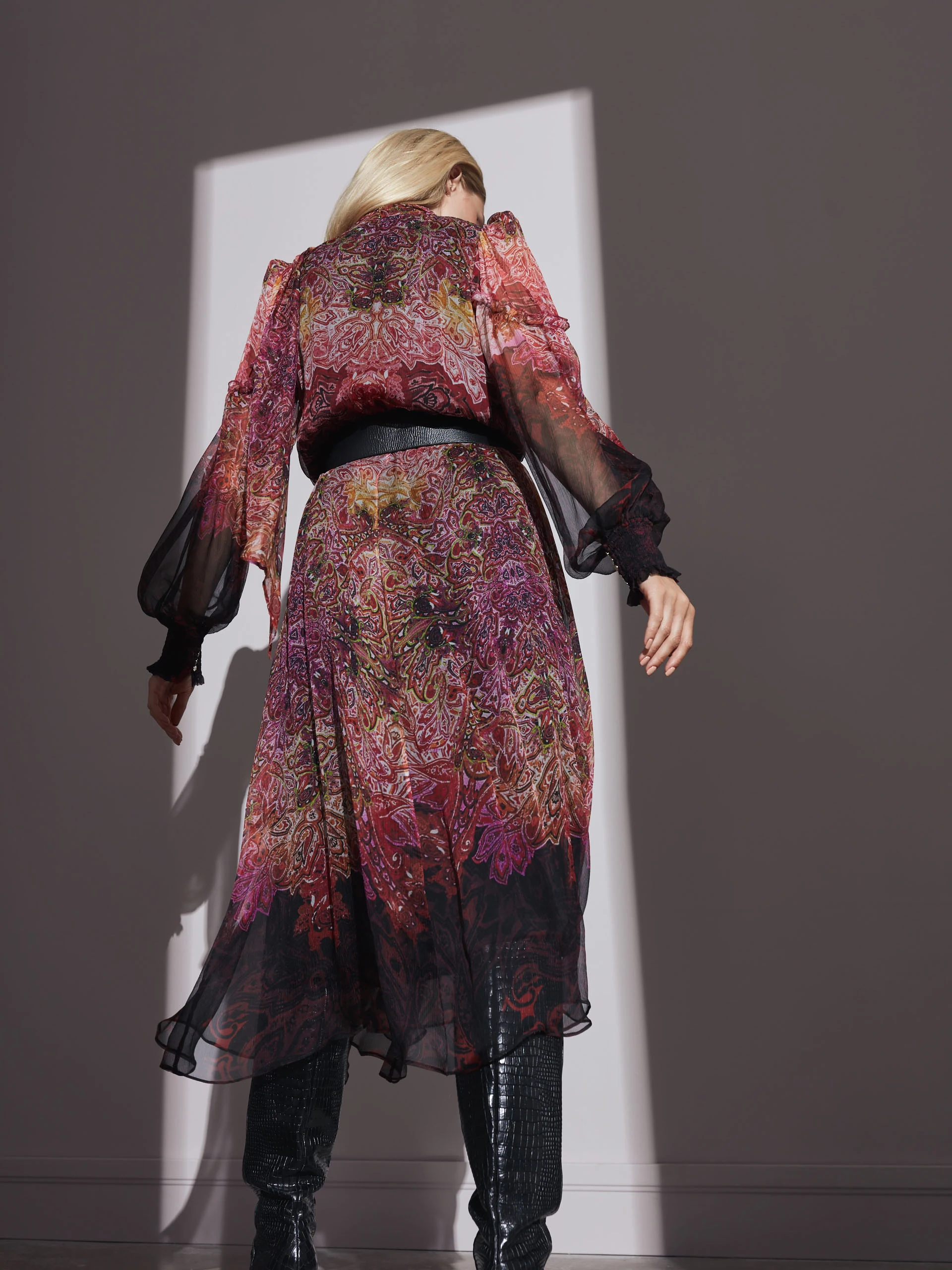 Jedwabna sukienka boho midi